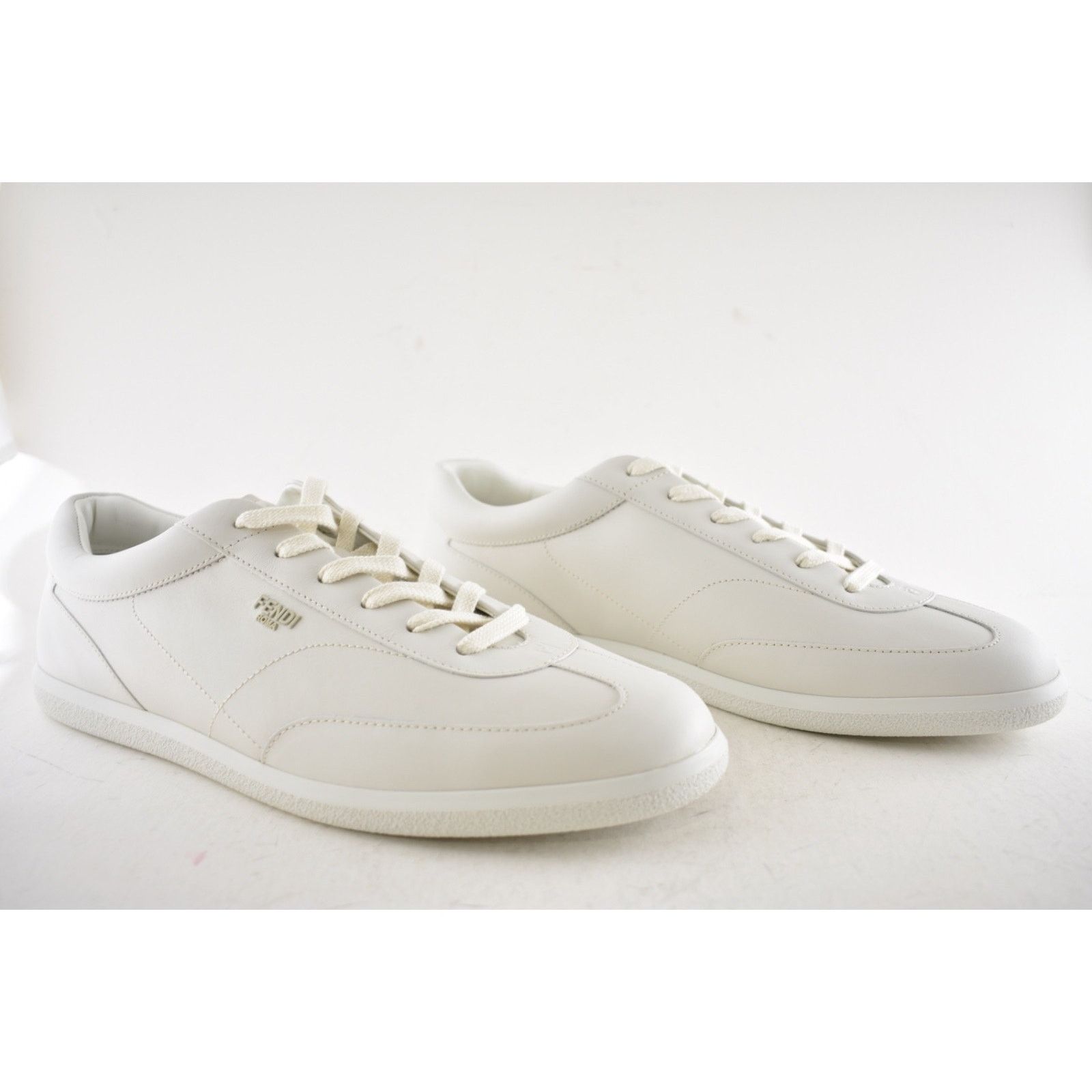 Fendi Fendi Light Bianco White Leather Low Top Sneakers US 13 Size US 13 / EU 46 - 3 Thumbnail