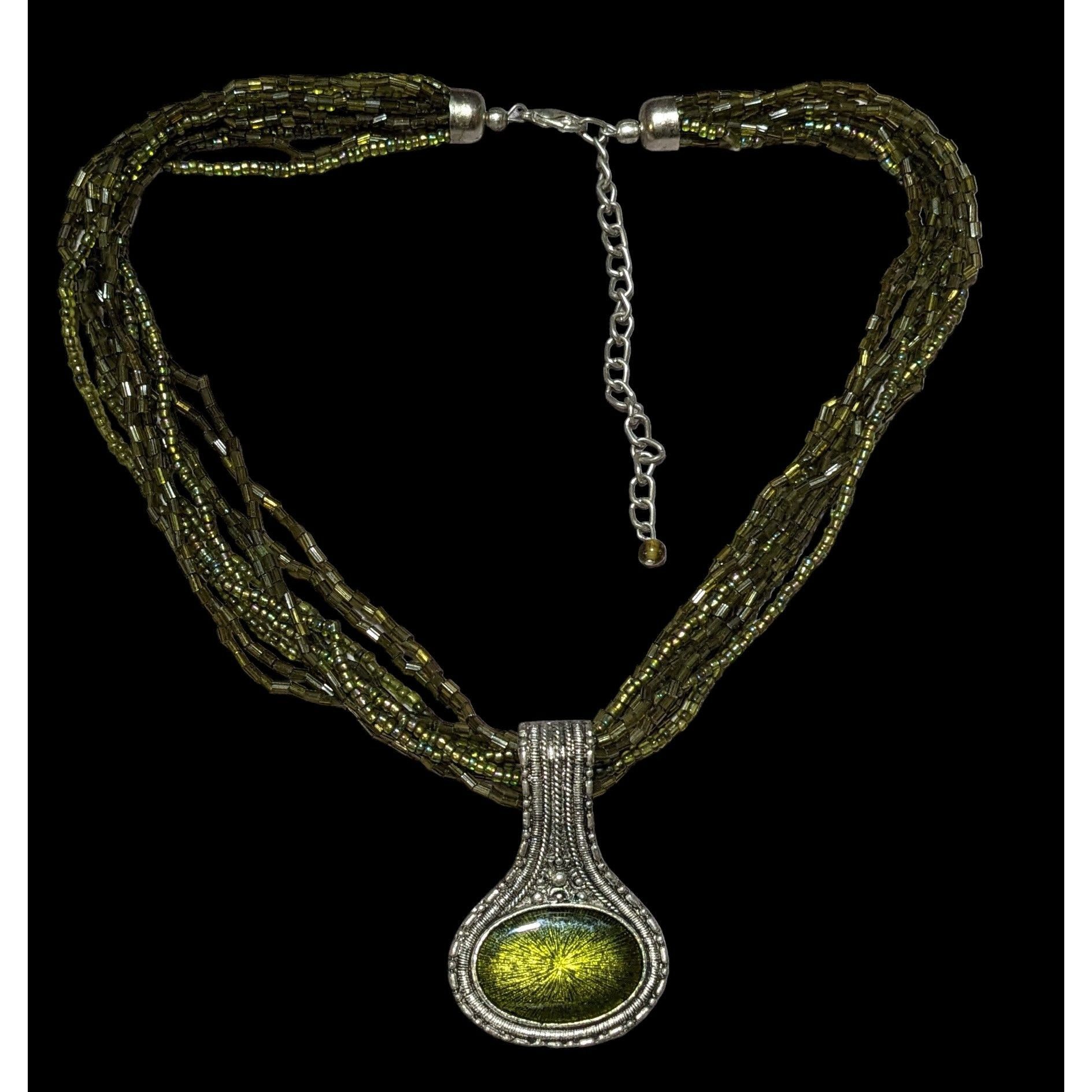 Other Green Glass Beaded Mermaid Pendant Necklace Size ONE SIZE - 1 Thumbnail
