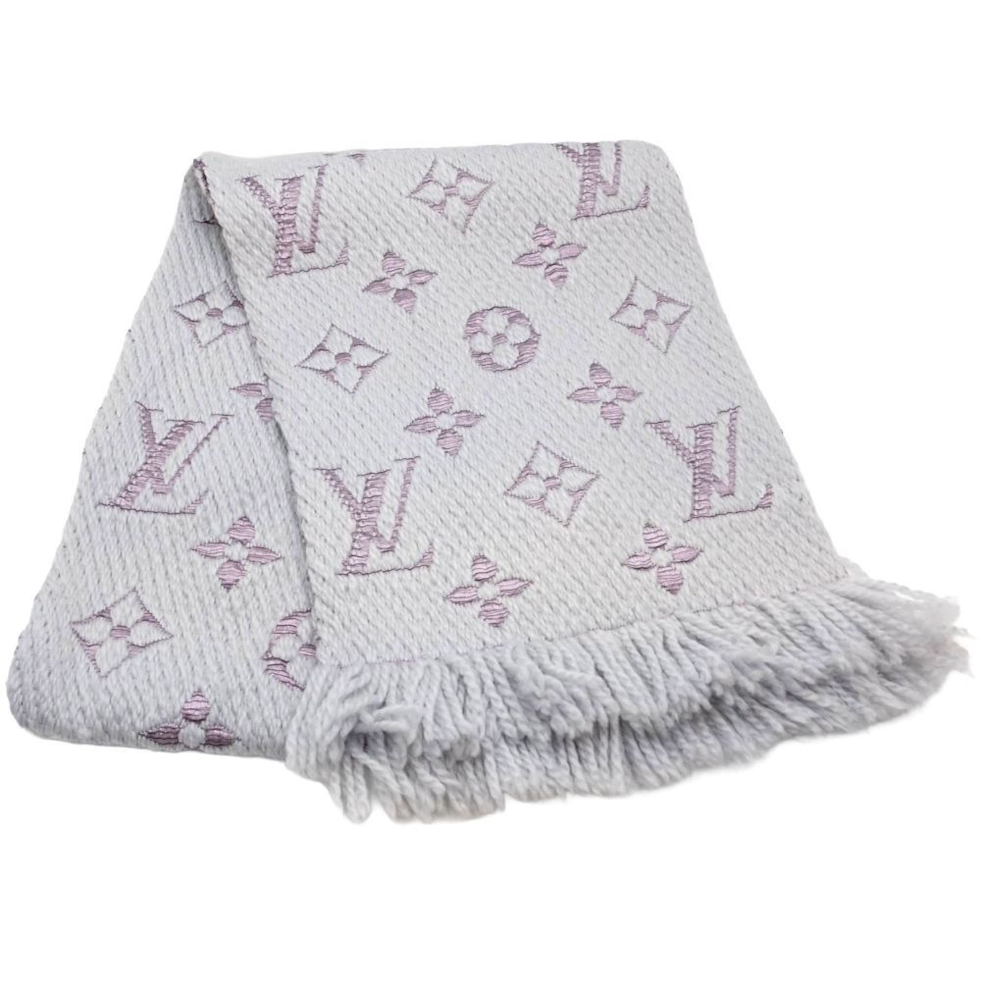 Louis Vuitton LOUIS VUITTON Echarpe Mania Duo Scarf M73121 in Gray and Light Purple, Women's, 181768 Size ONE SIZE - 1 Thumbnail