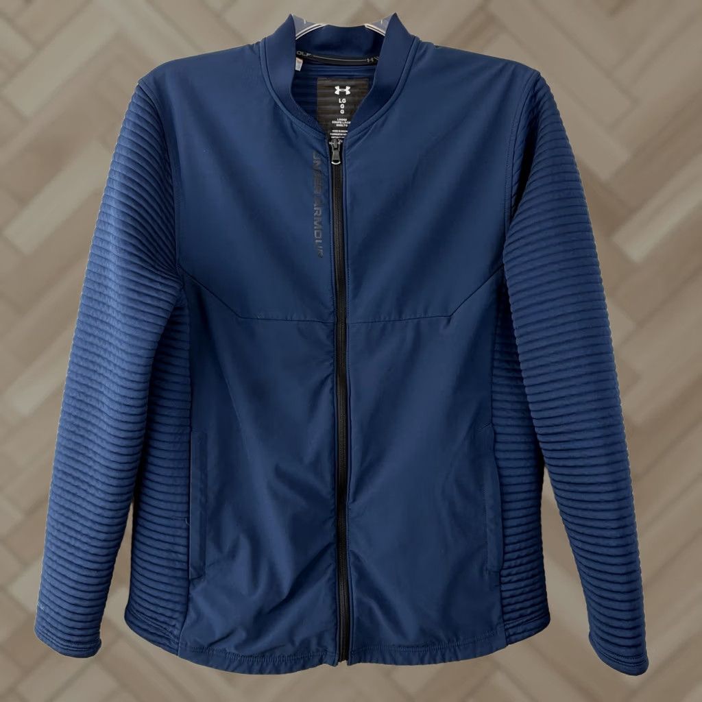 Under Armour Under Armour Golf Storm Evolution Daytona Jacket Mens L Navy Cold Gear Zip Read Size US L / EU 52-54 / 3 - 1 Thumbnail