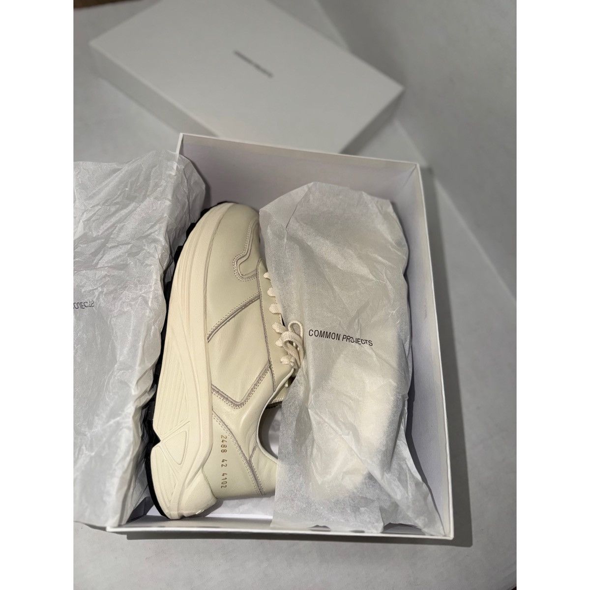 Common Projects COMMON PROJECTS PREMIUM RUNNER OFF WHITE SNEAKER Size US 9 / EU 42 - 2 Thumbnail