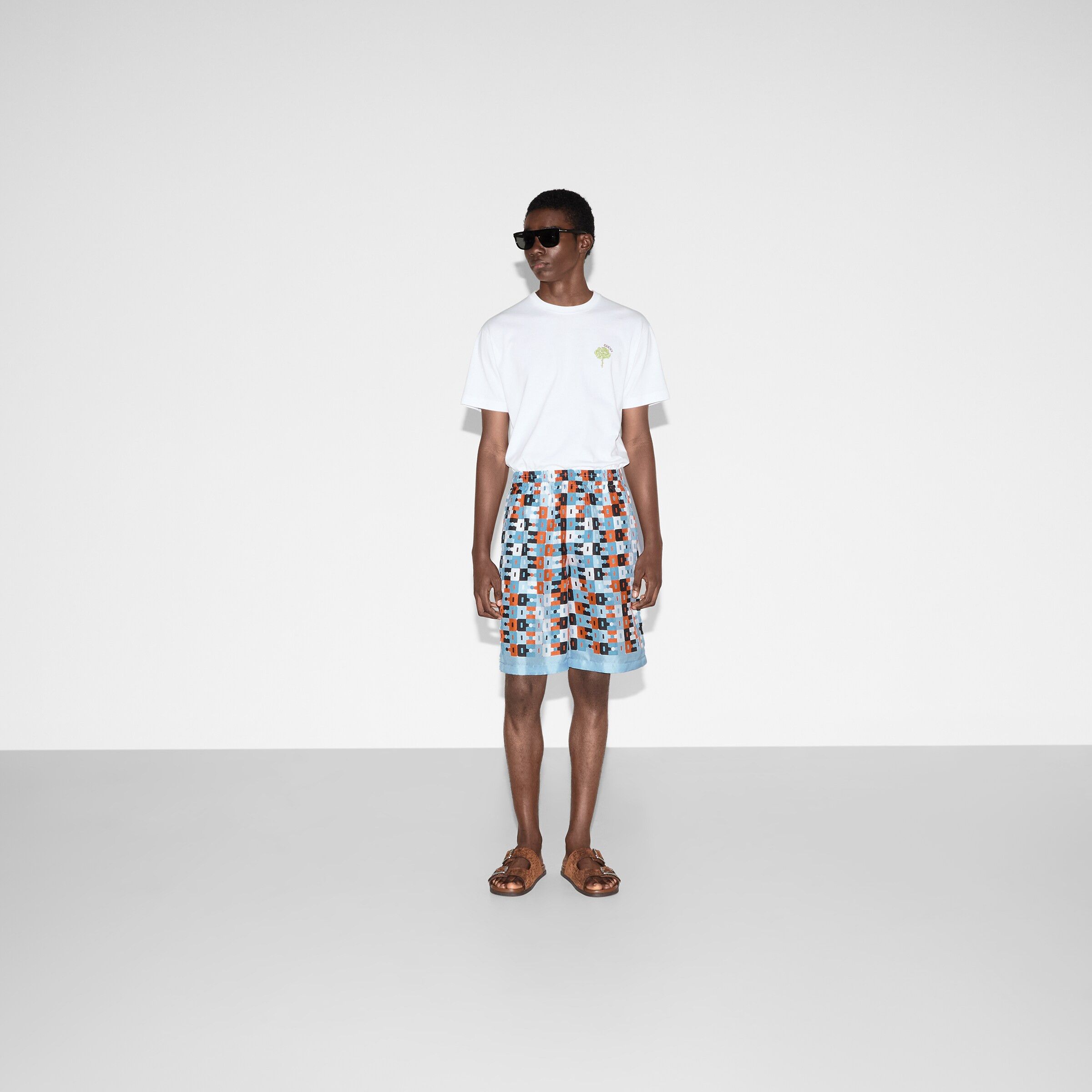Gucci o1mt1gz0226 Printed Silk Twill Shorts in Multicolor Size US 40 / EU 56 - 2 Thumbnail