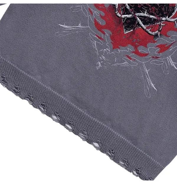 Other Oversized Knit Flame Thorn Heart Goth Sweaters Size US L / EU 52-54 / 3 - 2 Thumbnail