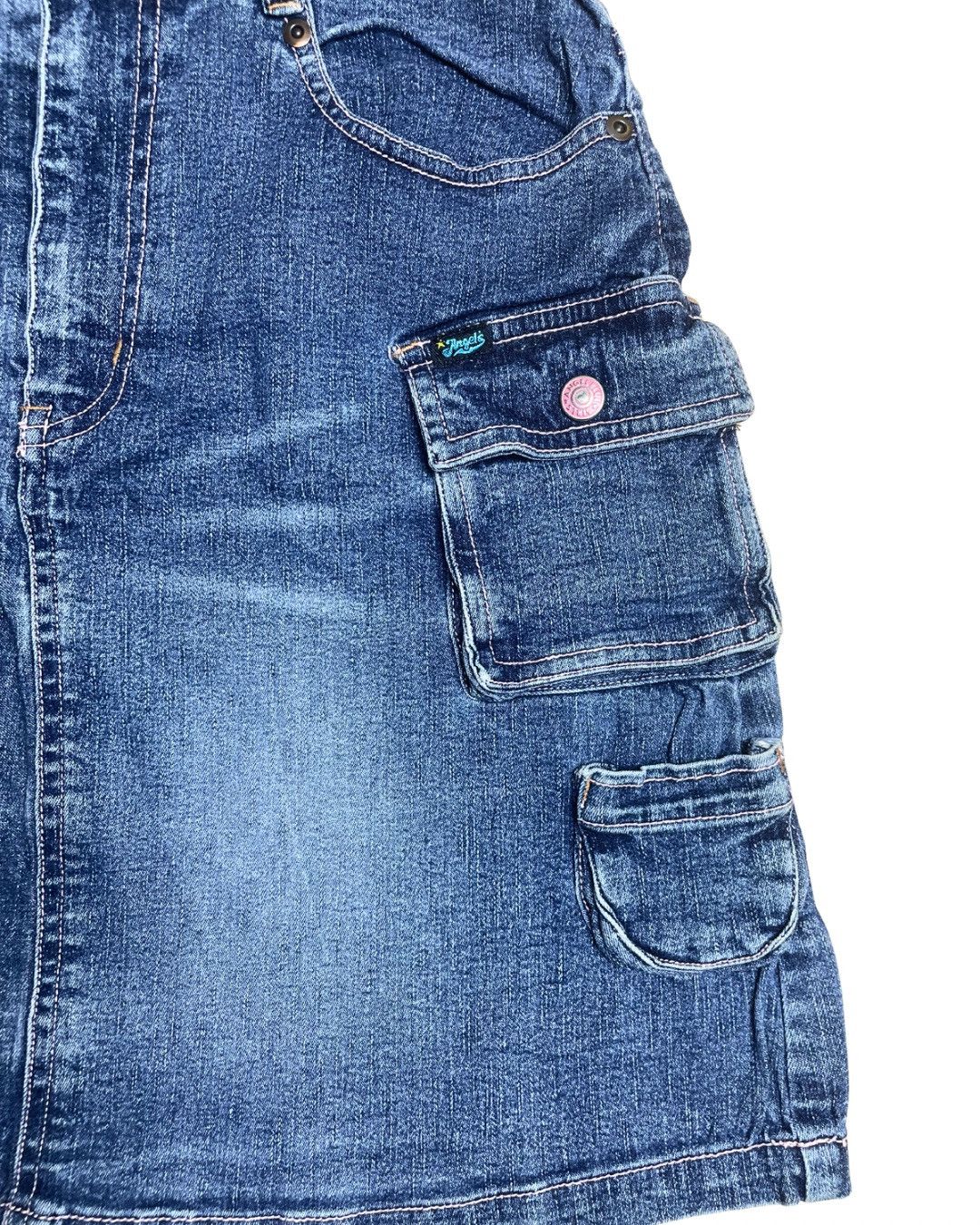 Angel Blue Angel Blue Denim Mini Skirt Nakamura-kun Pink Bear Graphic Size 29" - 10 Thumbnail