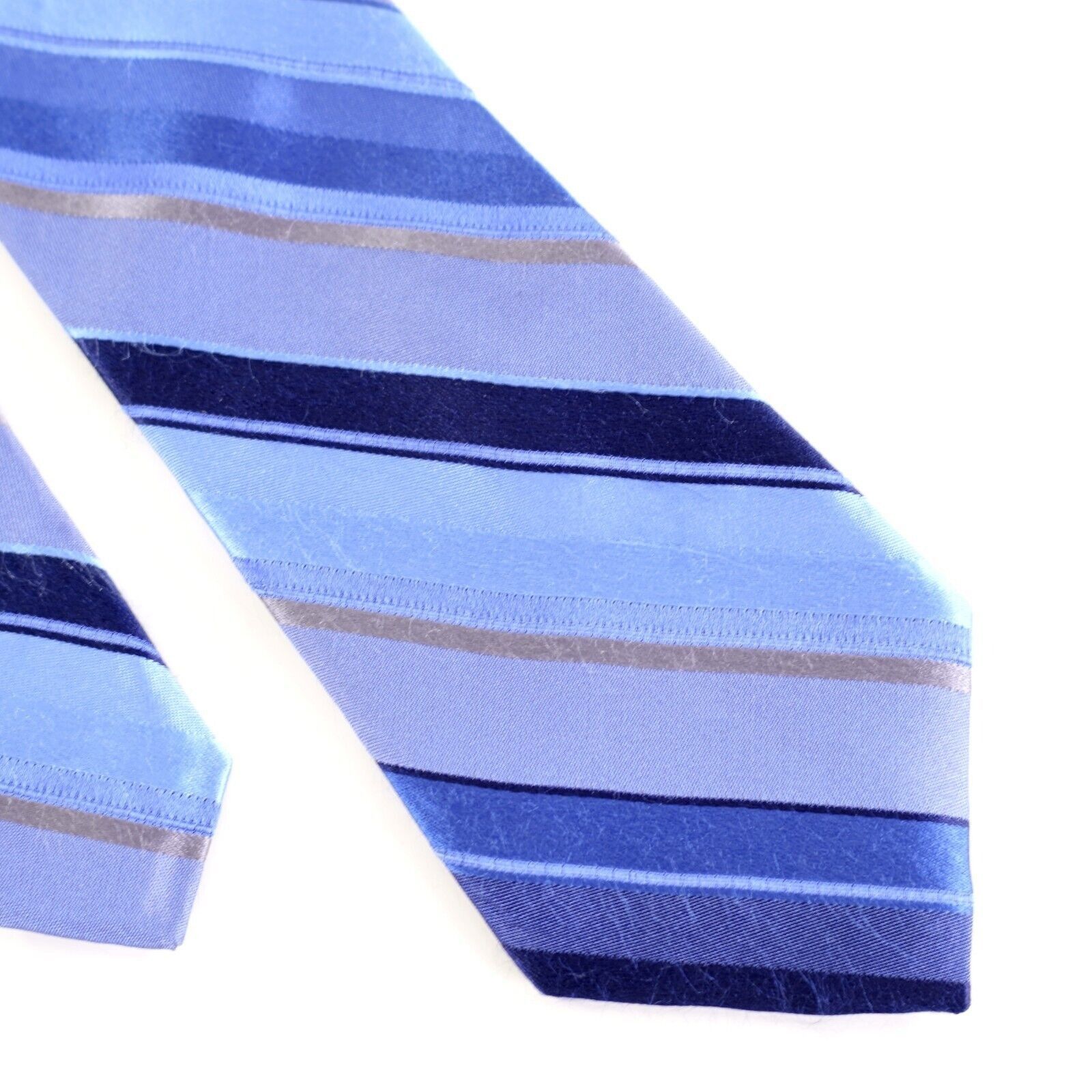 Van Heusen Van Heusen Blue Striped Woven Skinny Silk Tie Size ONE SIZE - 1 Thumbnail