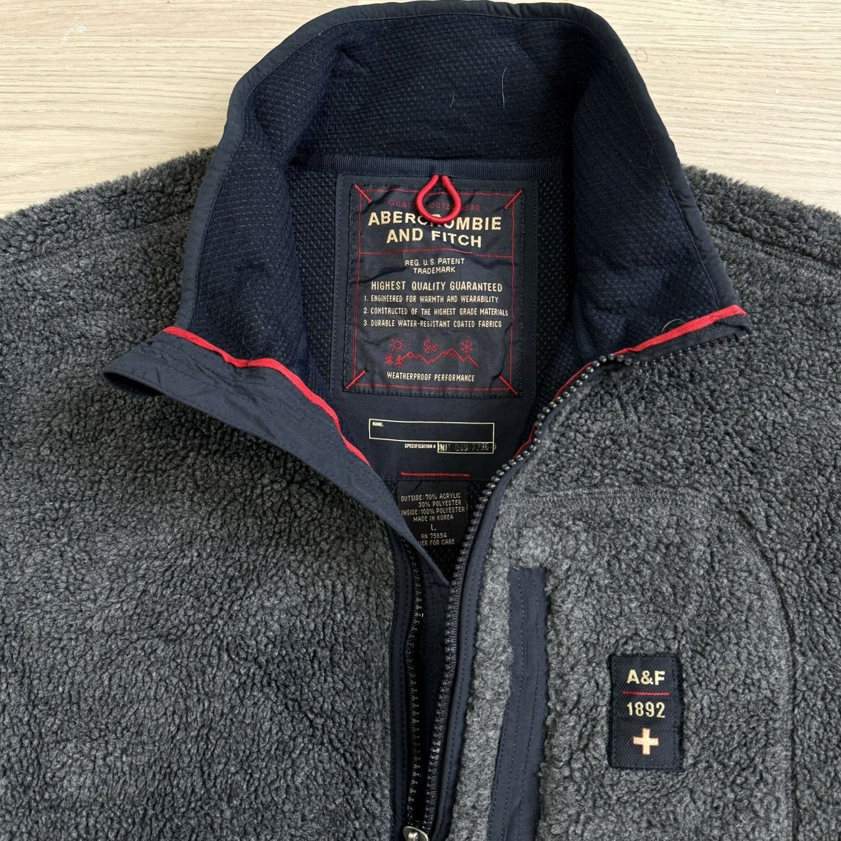 Abercrombie & Fitch VINTAGE Abercrombie & Fitch Jacket Vest Size Large Y2K 90s Full Zip Sherpa Size US L / EU 52-54 / 3 - 5 Thumbnail