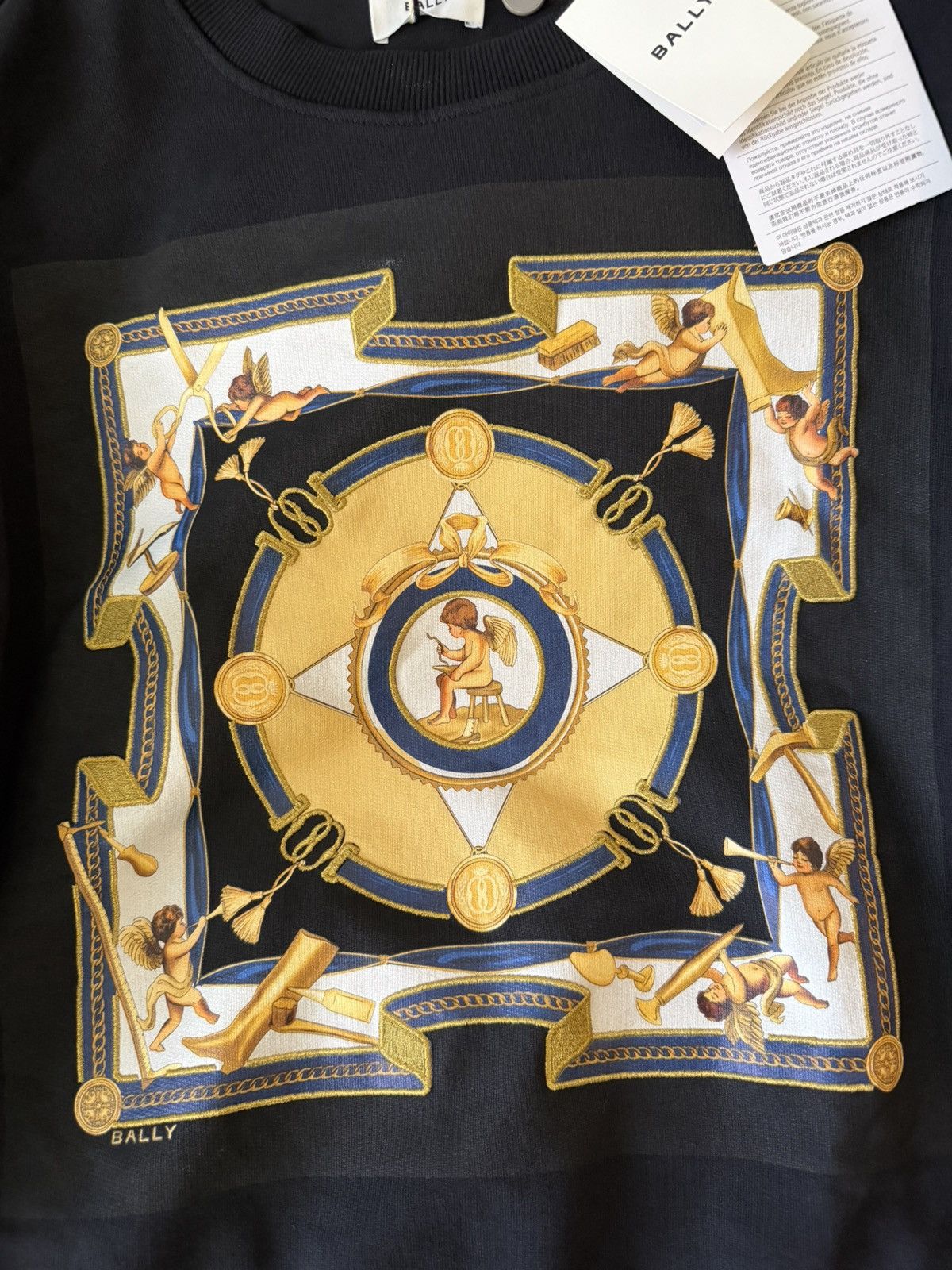 Bally Bally Black and Gold Angels Baroque Print Mens Sz XL Size US XL / EU 56 / 4 - 2 Thumbnail