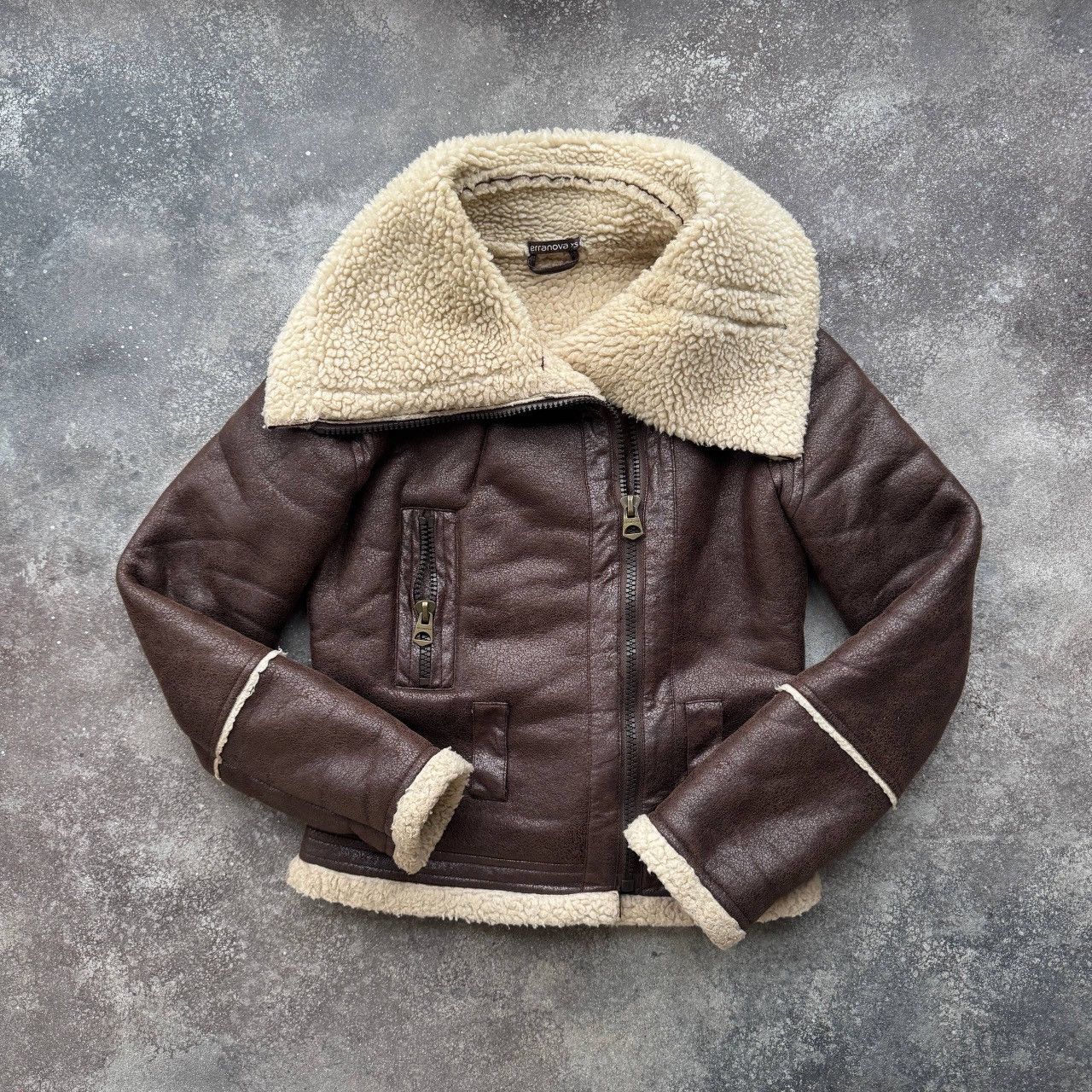 Hysteric Glamour 2000’s Aesthetic Shearling Aviator Cropped Jacket Size XS / US 0-2 / IT 36-38 - 1 Thumbnail