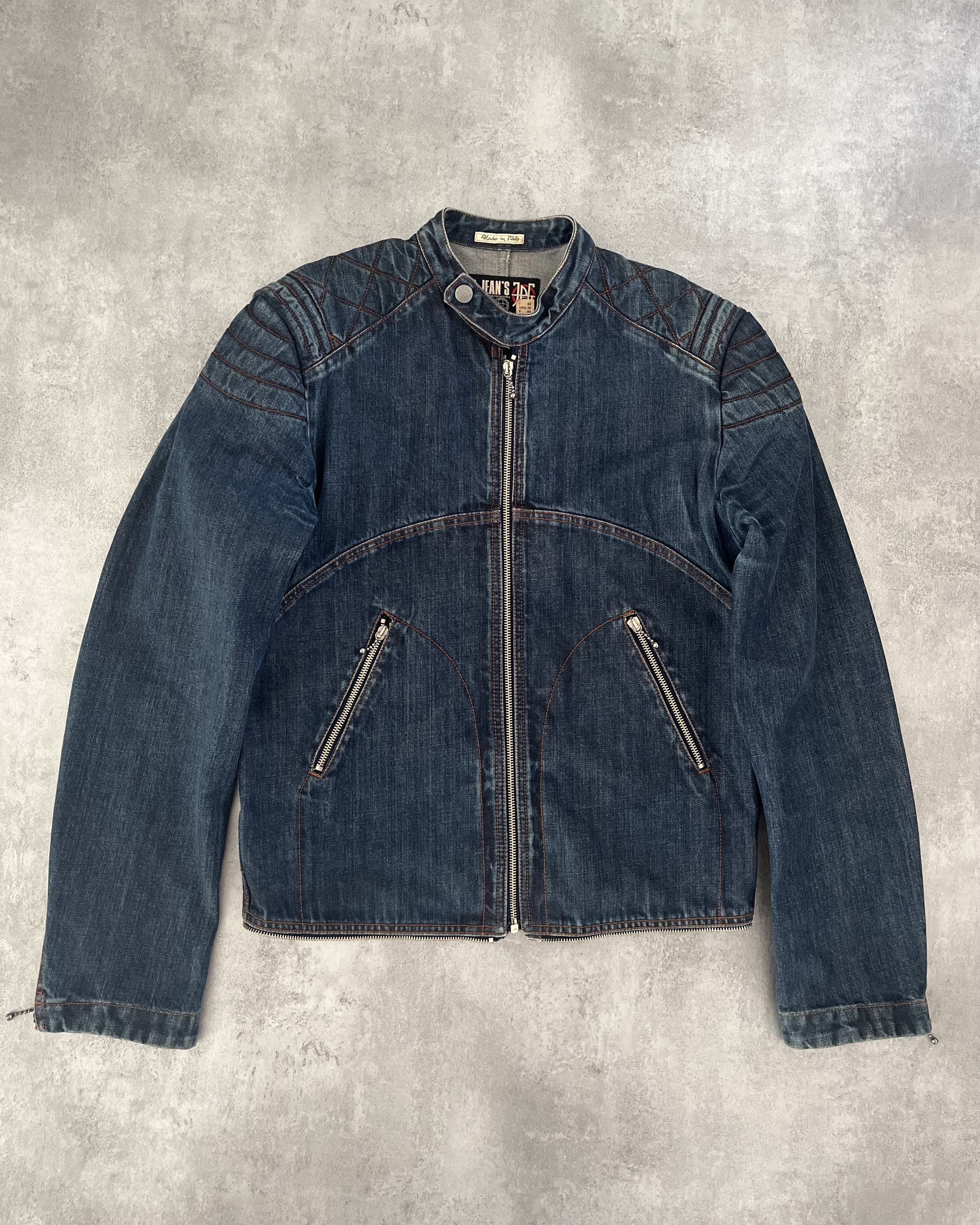 image of Archival Clothing x Jean Paul Gaultier 2000S Jean Paul Gaultier Rockstar Denim Jacket (Size Medium)