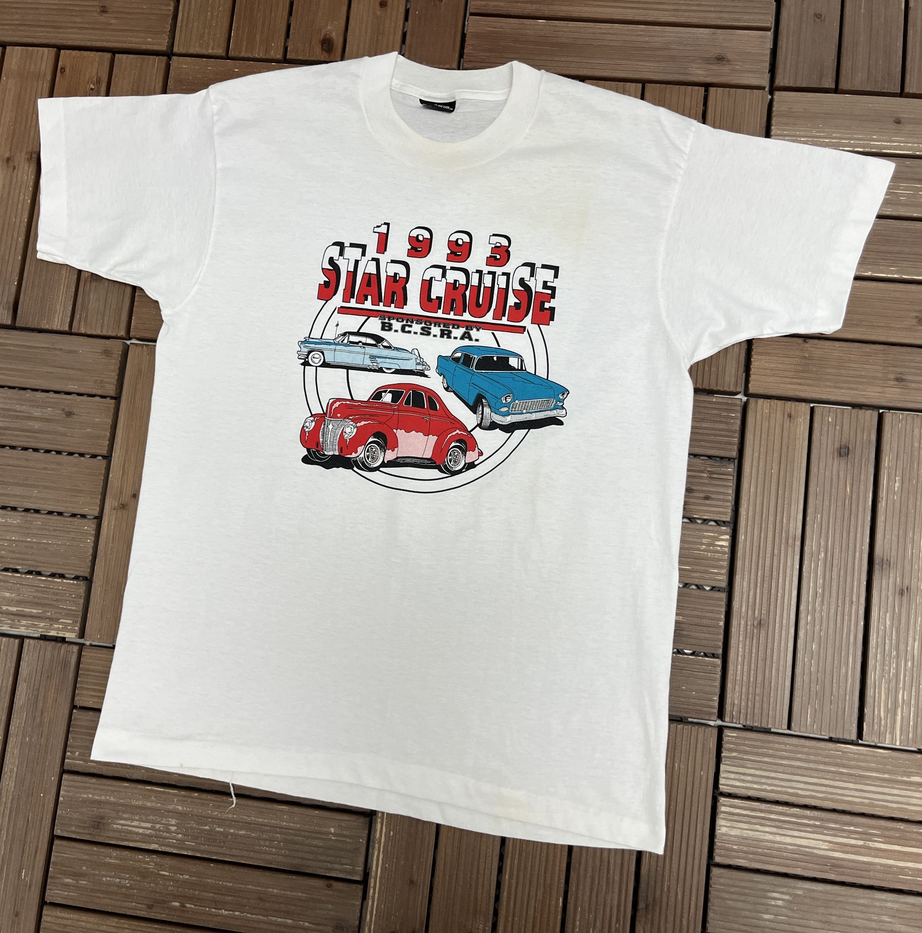 Vintage 1993 Star Cruise Car Show Vintage White T-Shirt Tee Size US L / EU 52-54 / 3 - 3 Thumbnail