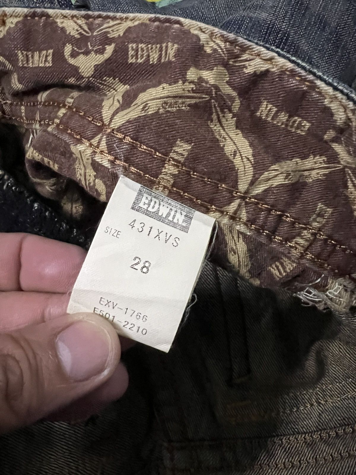 Edwin 💥Flare💥Vintage Edwin XVS Buffalo Head Distress Jean Size US 30 / EU 46 - 24 Thumbnail
