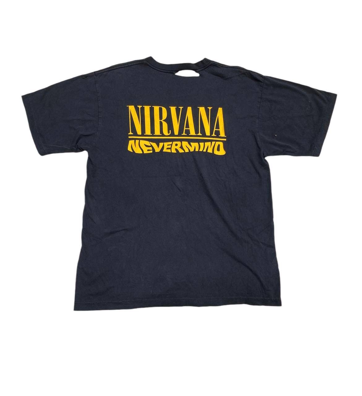 【90's】 Nirvana NEVERMIND Tee Vintage 90s Nirvana Nevermind Single Stitch Distressed Tee