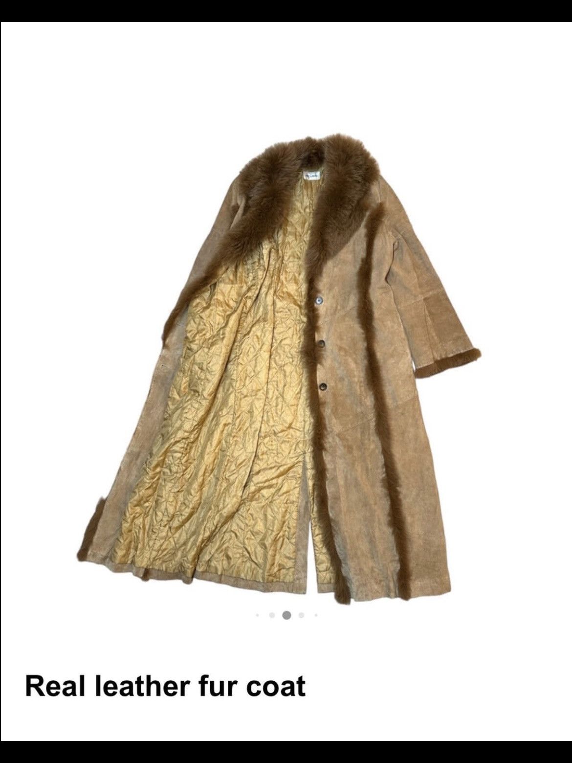 Vintage vintage real leather fur coat Size L / US 10 / IT 46 - 7 Thumbnail