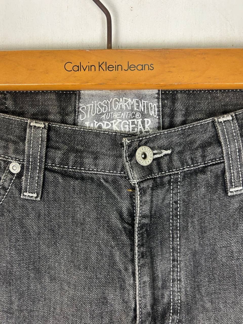 Stussy × Vintage Vintage Y2K Stussy Black Straight Cut Loose Jeans Size US 33 - 7 Thumbnail