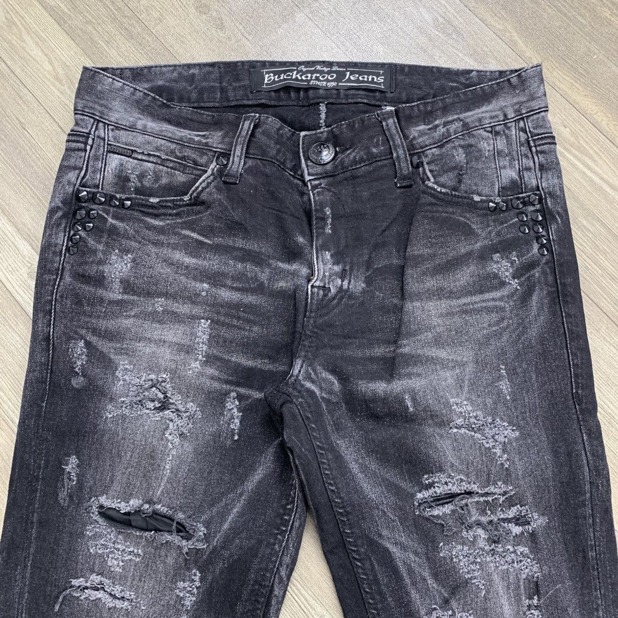 Japanese Brand Punk Style 2000’s Buckaro Distressed Clawmark Slim Jeans Size US 31 - 4 Thumbnail