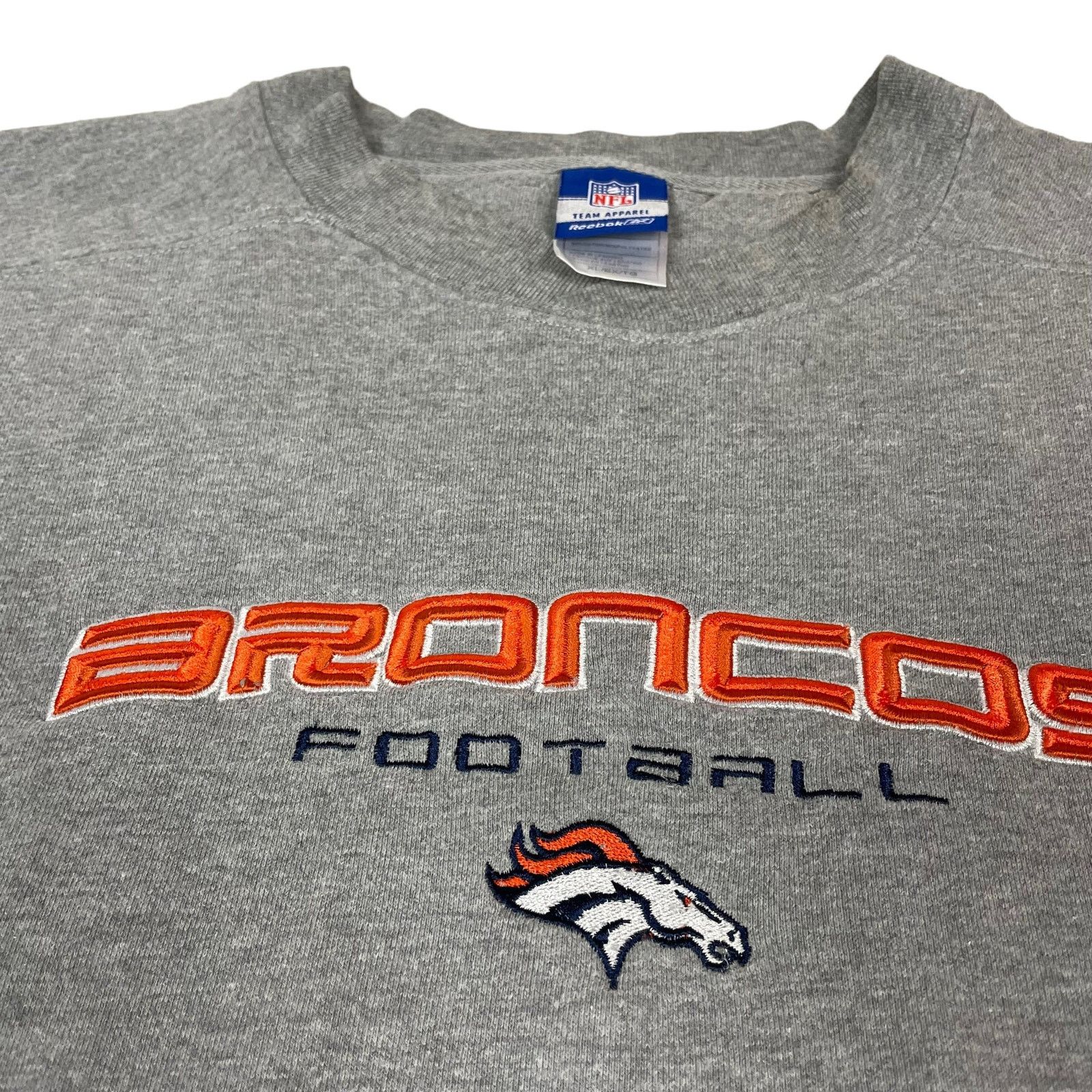 NFL × Reebok × Vintage Reebok Men Heather Gray Denver Broncos Football Sweatshirt Size US XL / EU 56 / 4 - 3 Thumbnail