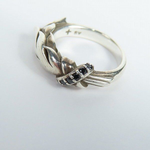 Japanese Brand KONRON Feather Stone Ring / Silver / Sz 5 Size ONE SIZE - 2 Thumbnail