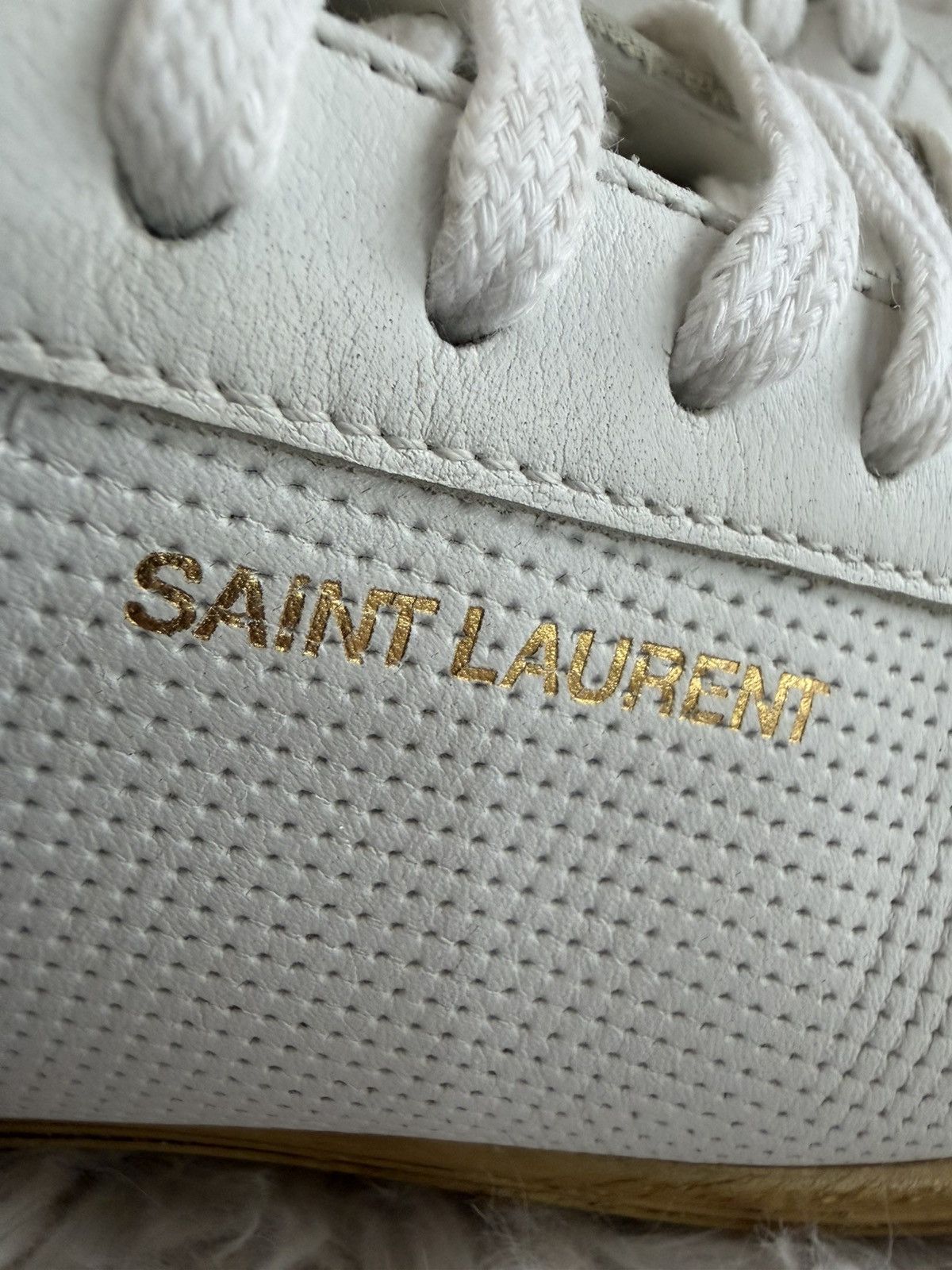 Saint Laurent Paris Saint Laurent White and Gold Andy Sneakers Size US 6.5 / IT 36.5 - 2 Thumbnail