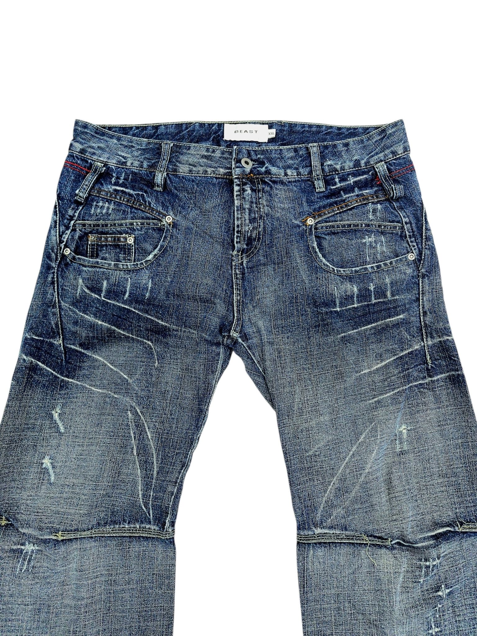 Vintage 🔥Beast Vintage Rugged Denim Baggy Style Size US 36 / EU 52 - 4 Thumbnail