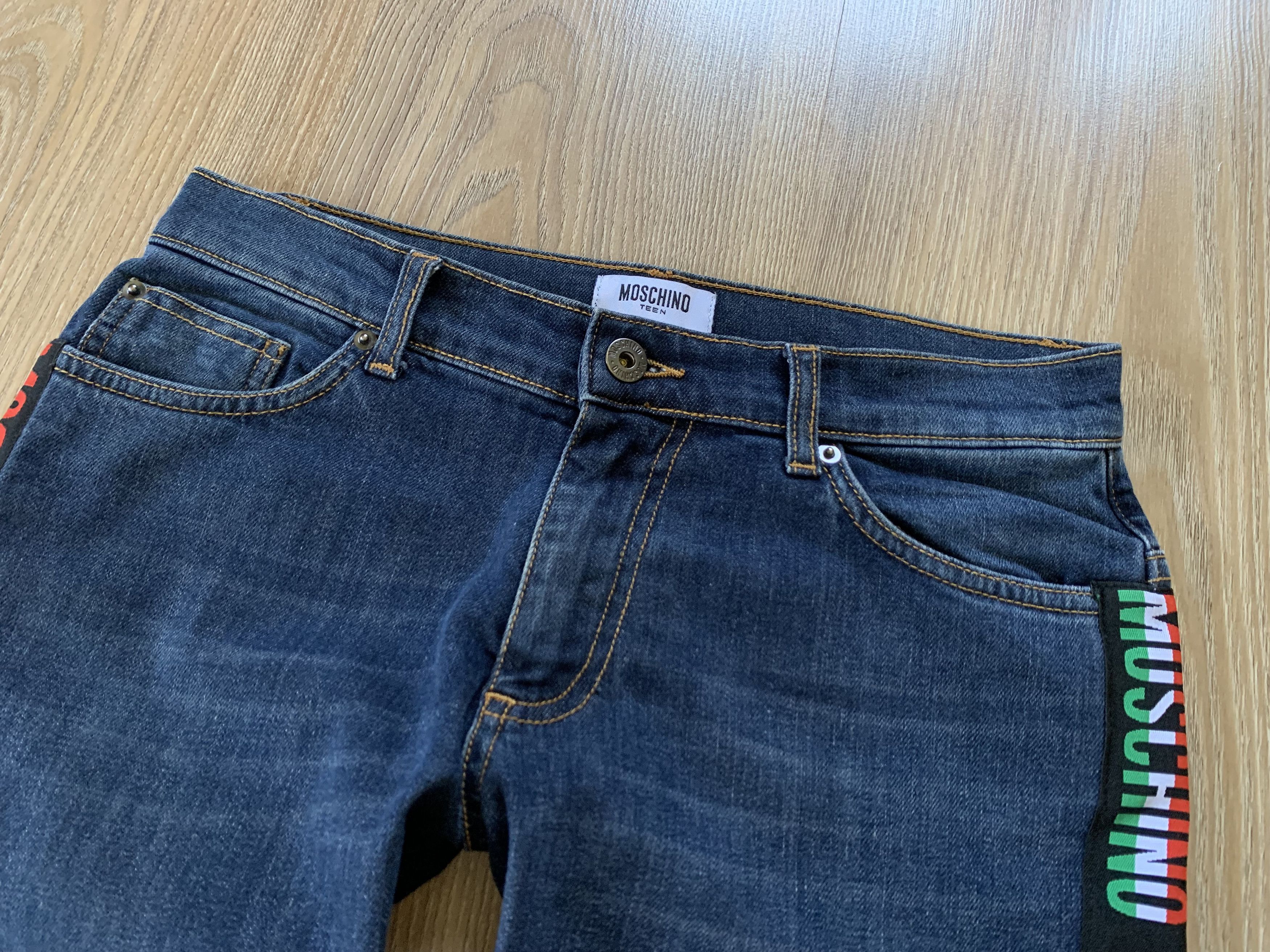 Moschino Moschino Teen Junior Stripe Lampas Multilogo Jeans Size US 26 / EU 42 - 4 Thumbnail