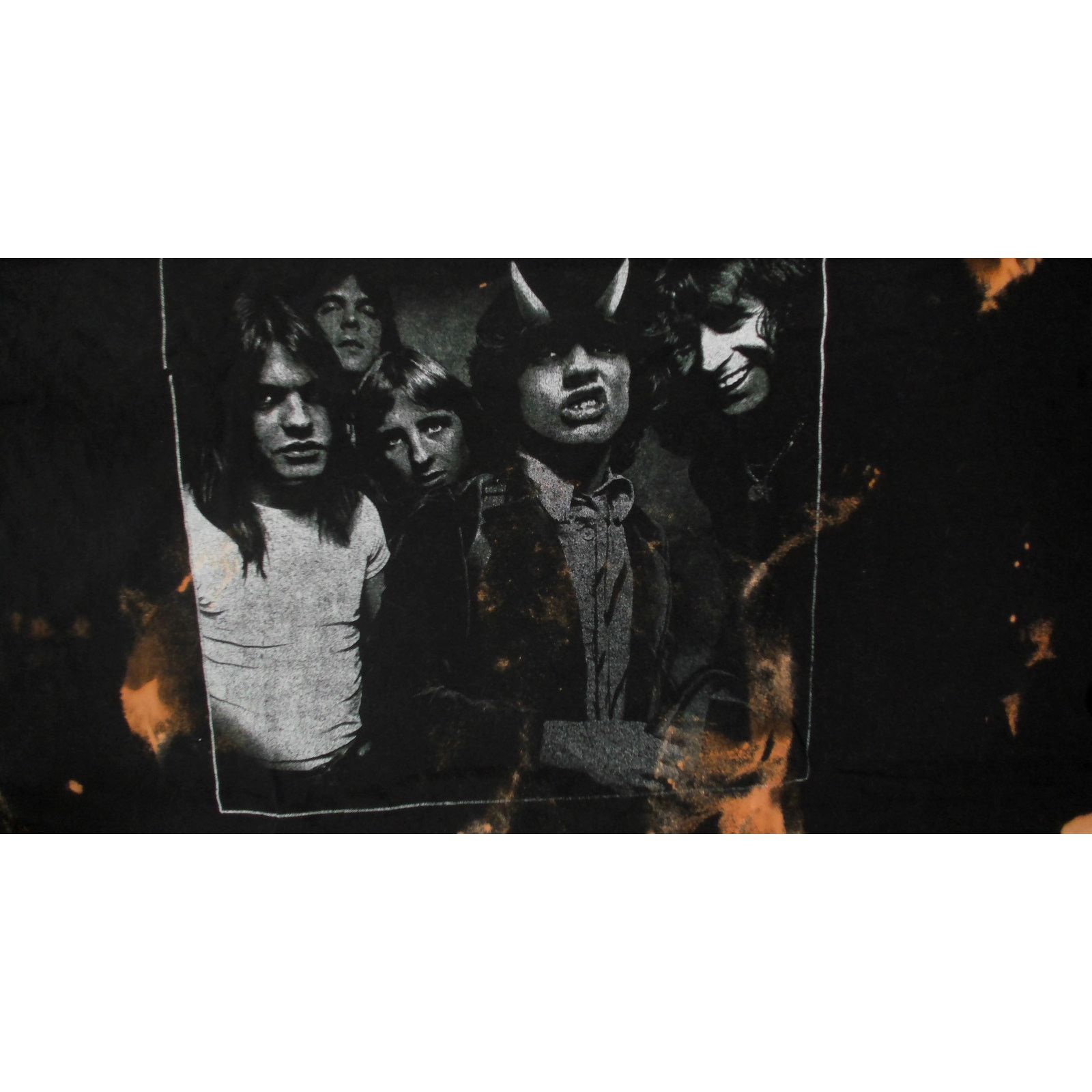 Other Custom 1-of-1 AC/DC Bleached Flame Hem Band Tee 2XL Size US XXL / EU 58 / 5 - 9 Thumbnail