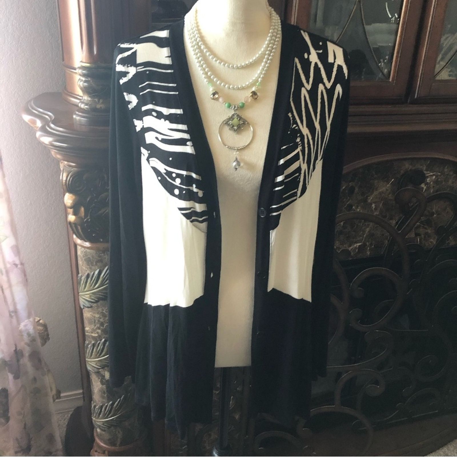 Designer Cable & Gauge black and white lightweight jacket NWT L Size L / US 10 / IT 46 - 7 Thumbnail