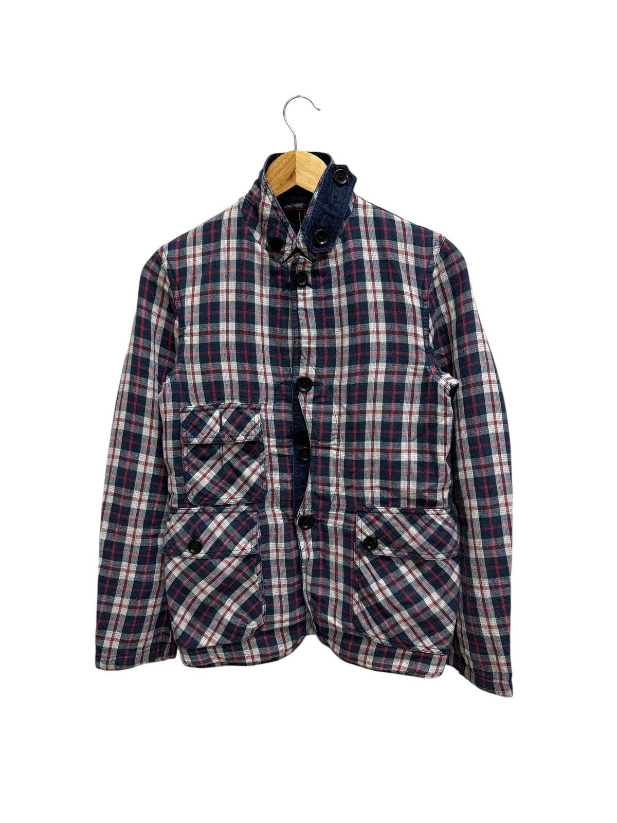 Japanese Brand Tomorrowland Riversible Plaid Denim Button Up Jacket Size US XS / EU 42 / 0 - 1 Thumbnail