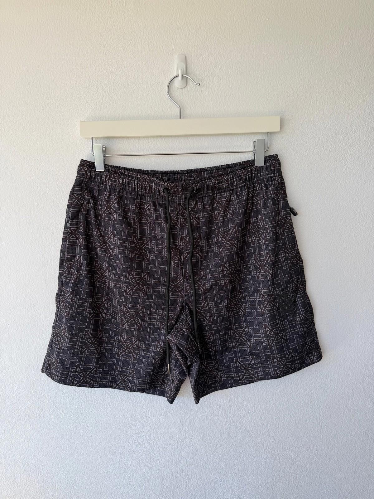 new Ksubi mens shorts short plus mesh brown medium 32