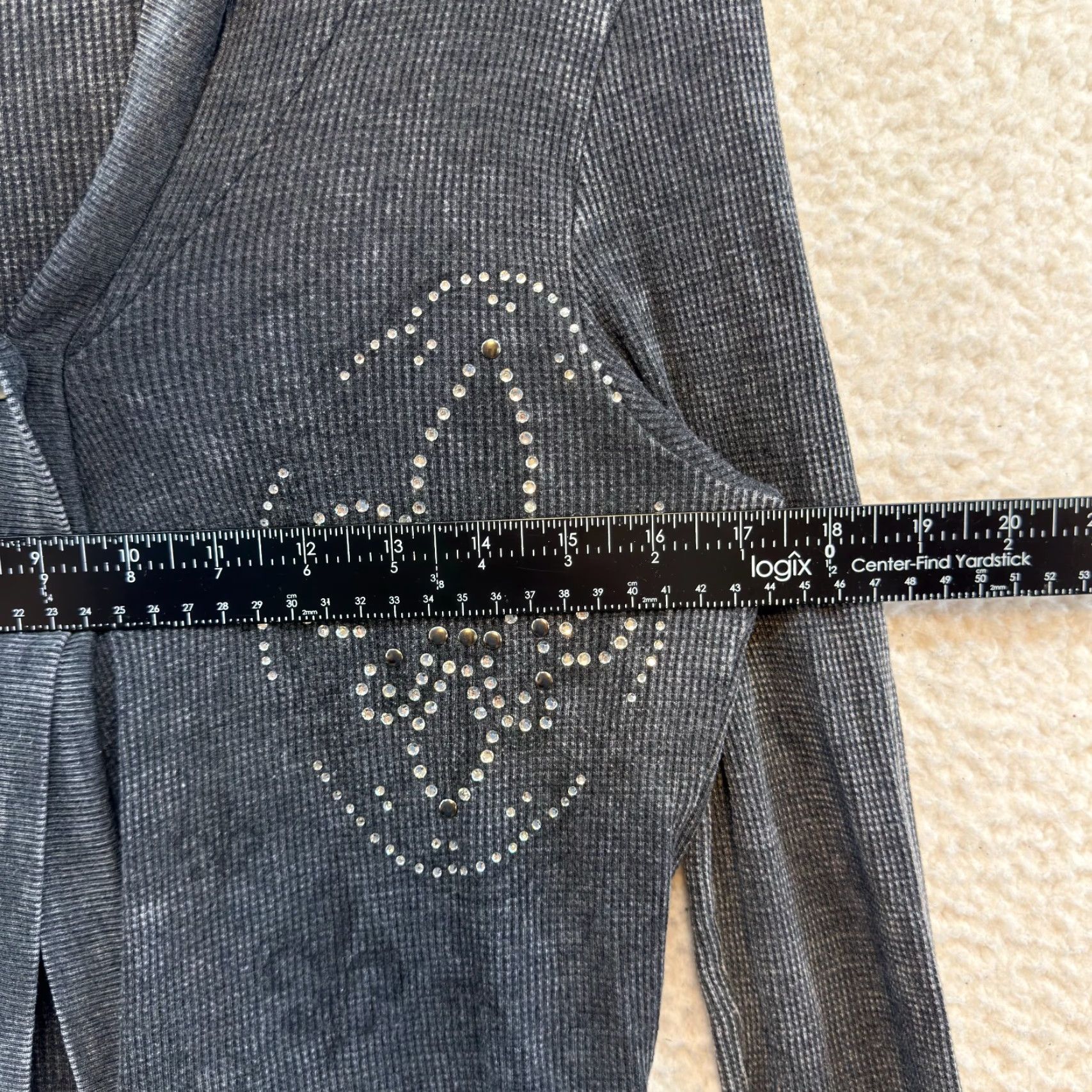 Vintage VINTAGE Vocal Cardigan Sweater Hoodie Small Grey Rhinestone Bling Cyber Fairy Grunge S Womens Size S / US 4 / IT 40 - 4 Thumbnail