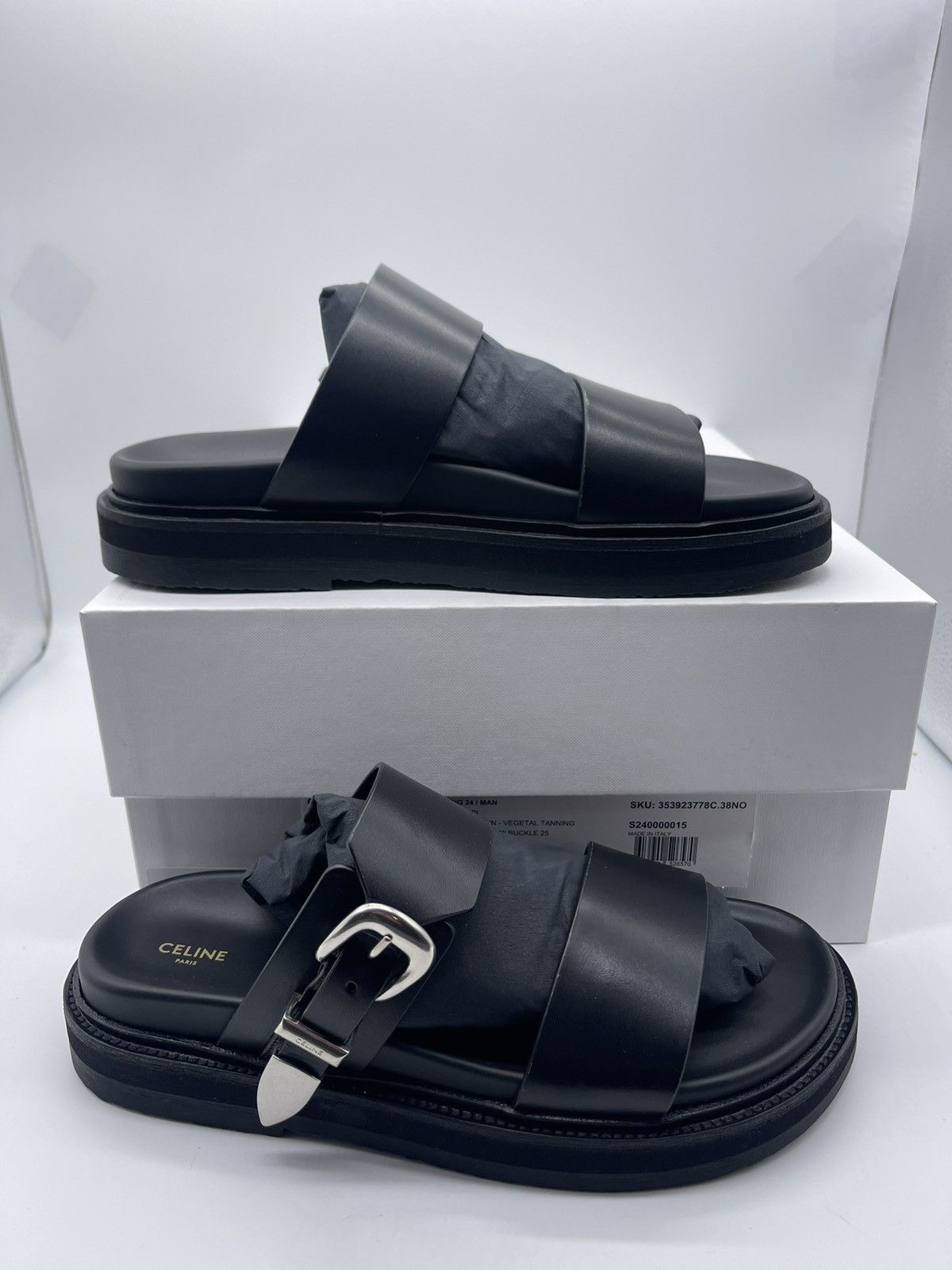 Bottega Veneta Celine Tippi Leather Sandals size 41 Size US 8 / EU 41 - 1 Thumbnail