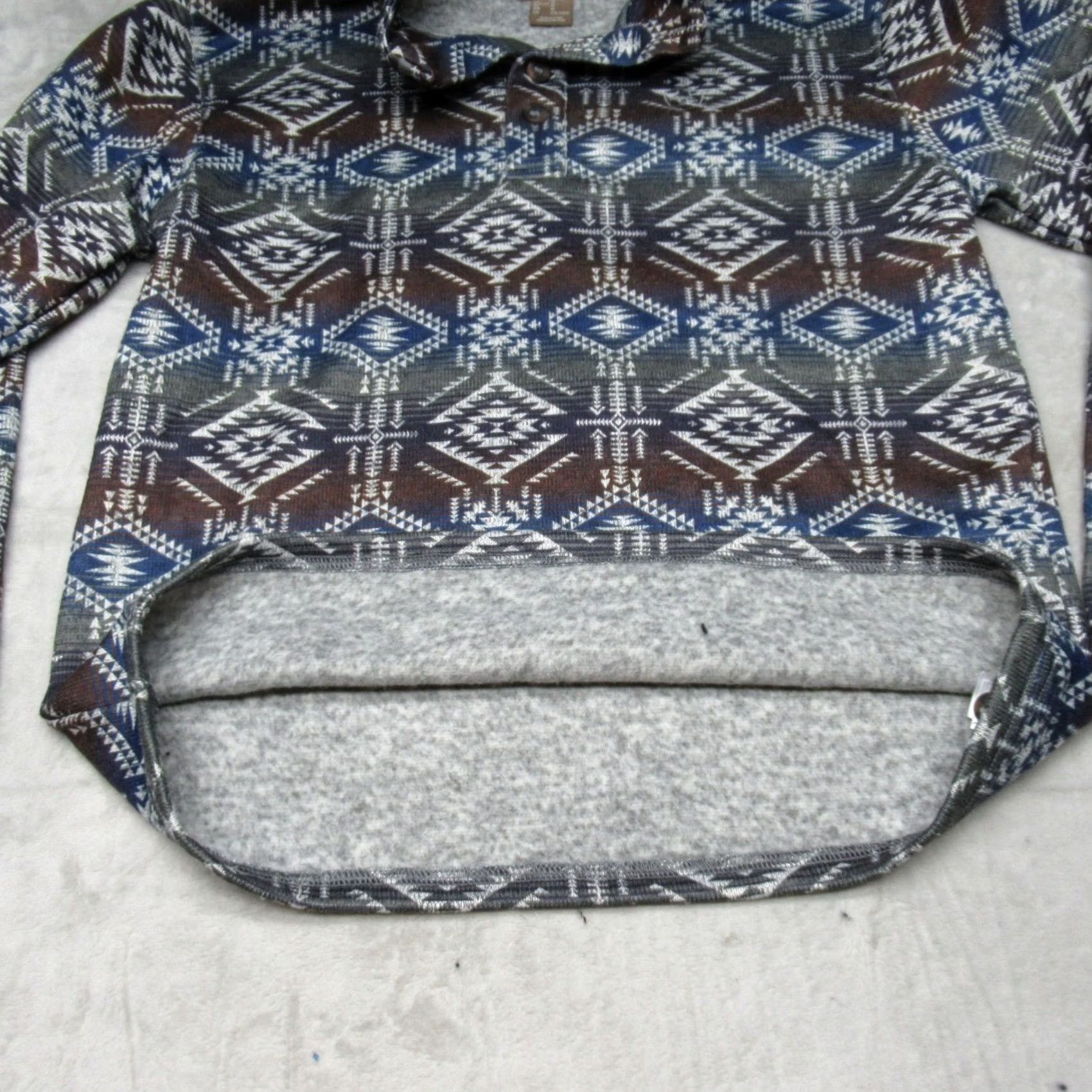 Ariat Ariat Sweater Mens Medium Blue Geometric 1/2 Aztec Southwestern Tribal Mock Neck Pullover Long Sleeve Fleece Casual Outdoor Winter 100% Polyester Size US M / EU 48-50 / 2 - 4 Thumbnail