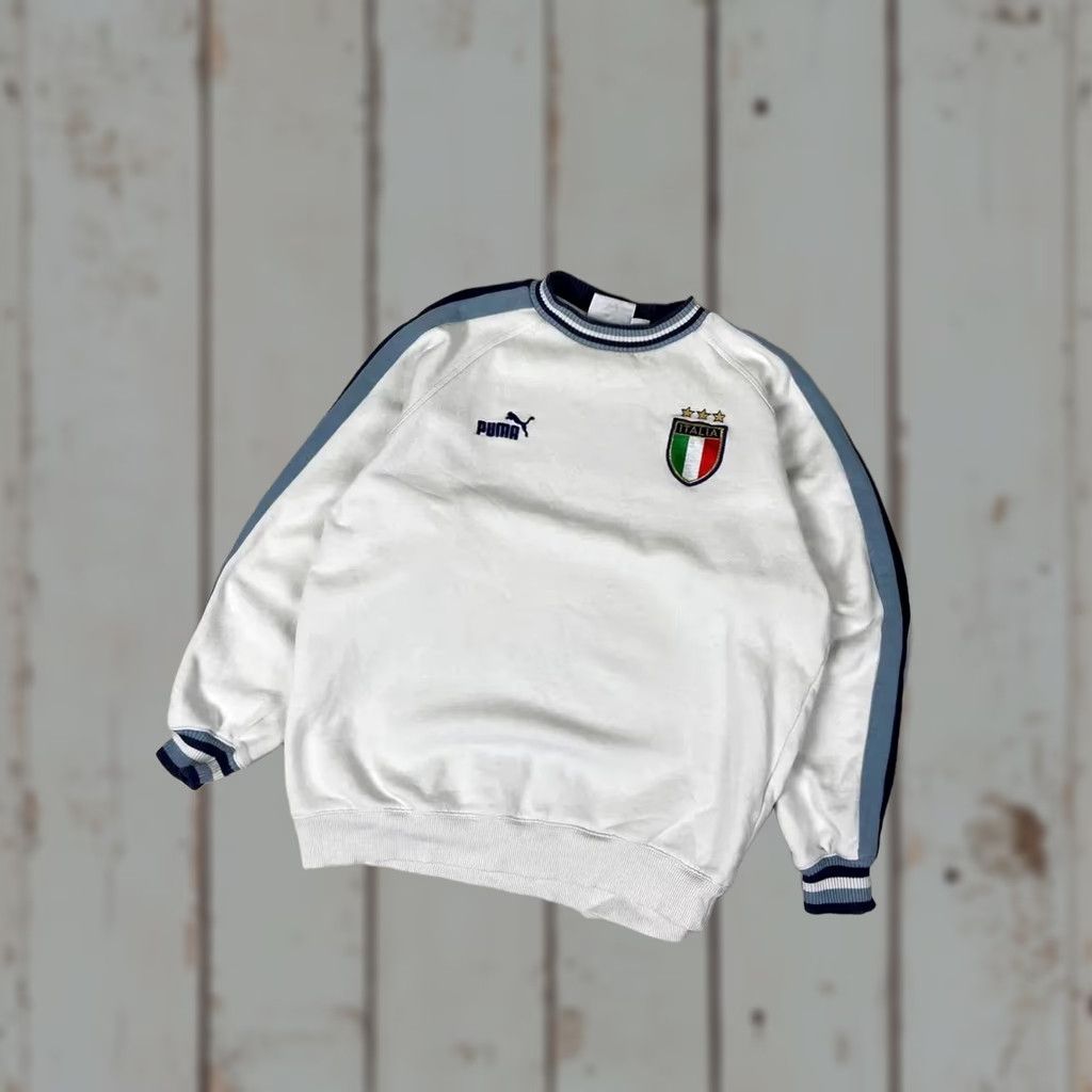 Puma VINTAGE PUMA Italy Sweatshirt Soccer Football Men M White Size US M / EU 48-50 / 2 - 1 Thumbnail