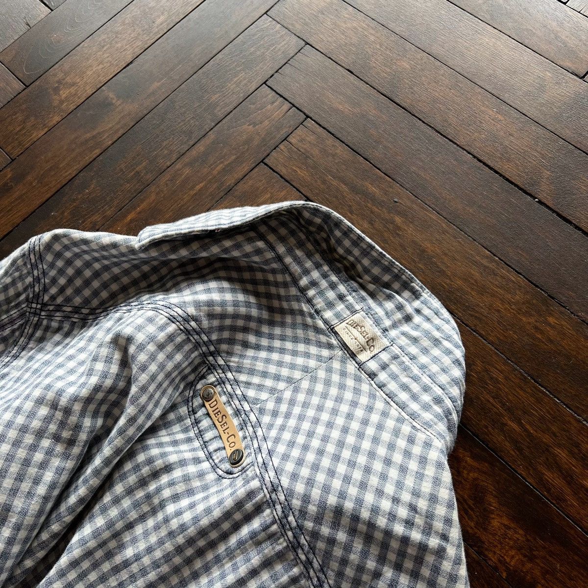 Designer × Diesel Diesel Mens Flannel Long Sleeve Button Shirt Checked Pattern Size US S / EU 44-46 / 1 - 5 Thumbnail