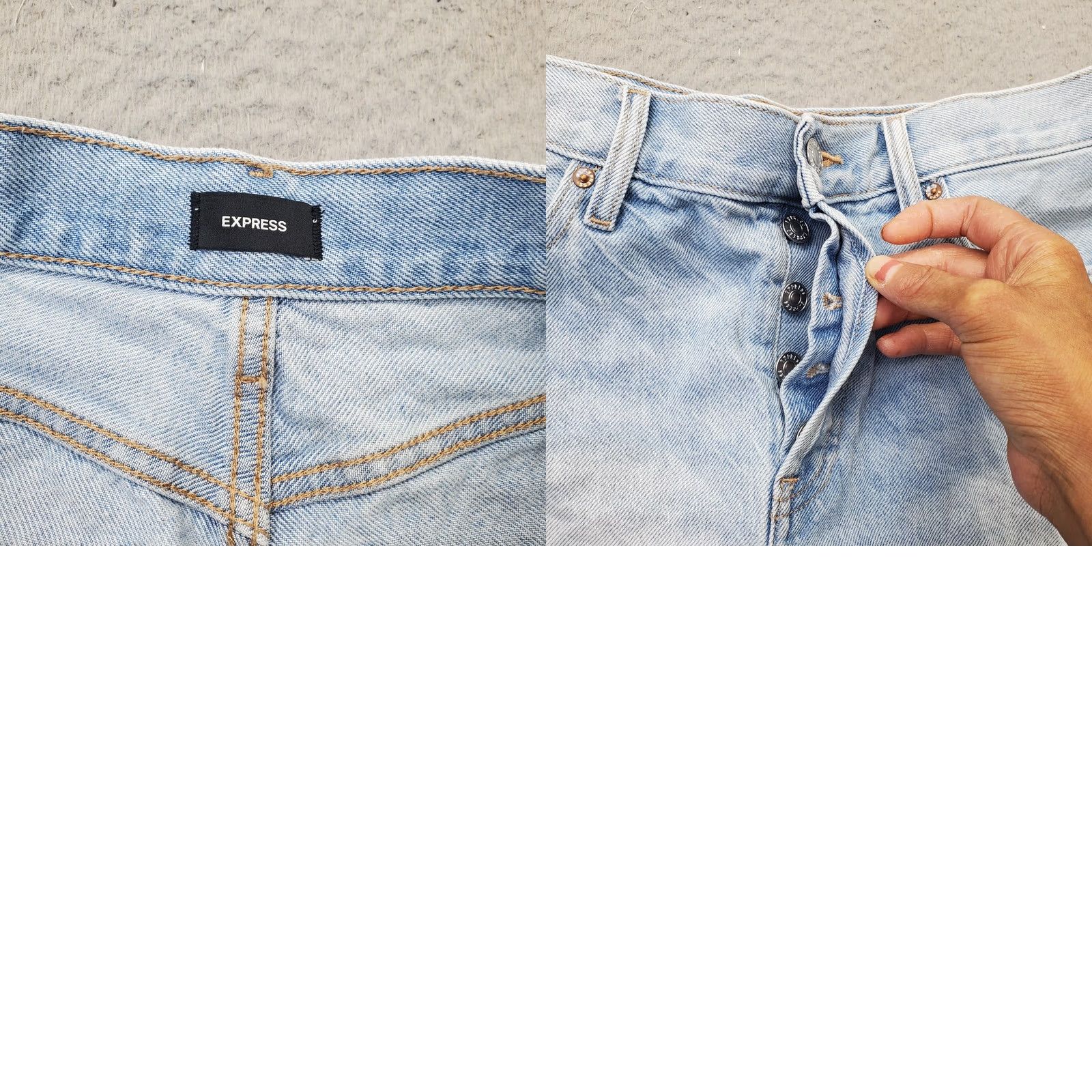 Express Express Womens Jeans Shorts 6 Blue Denim High Rise Button Fly 2" Inseam Shirt? Size 28" / US 6 / IT 42 - 8 Thumbnail