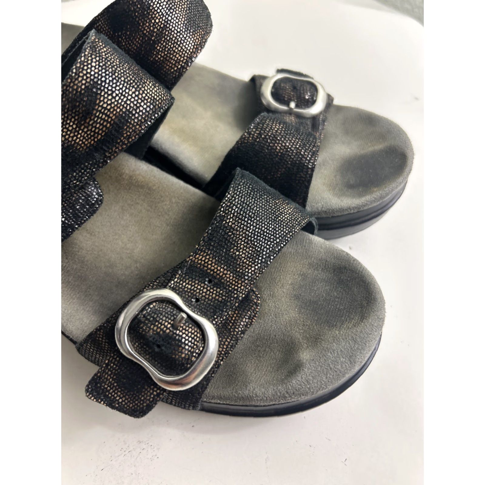 Dansko Dansko Sophie Slide Sandals Black/Brown Animal Print - Size 40 US 9.5 Womens Sandal Size US 10 / IT 40 - 2 Thumbnail