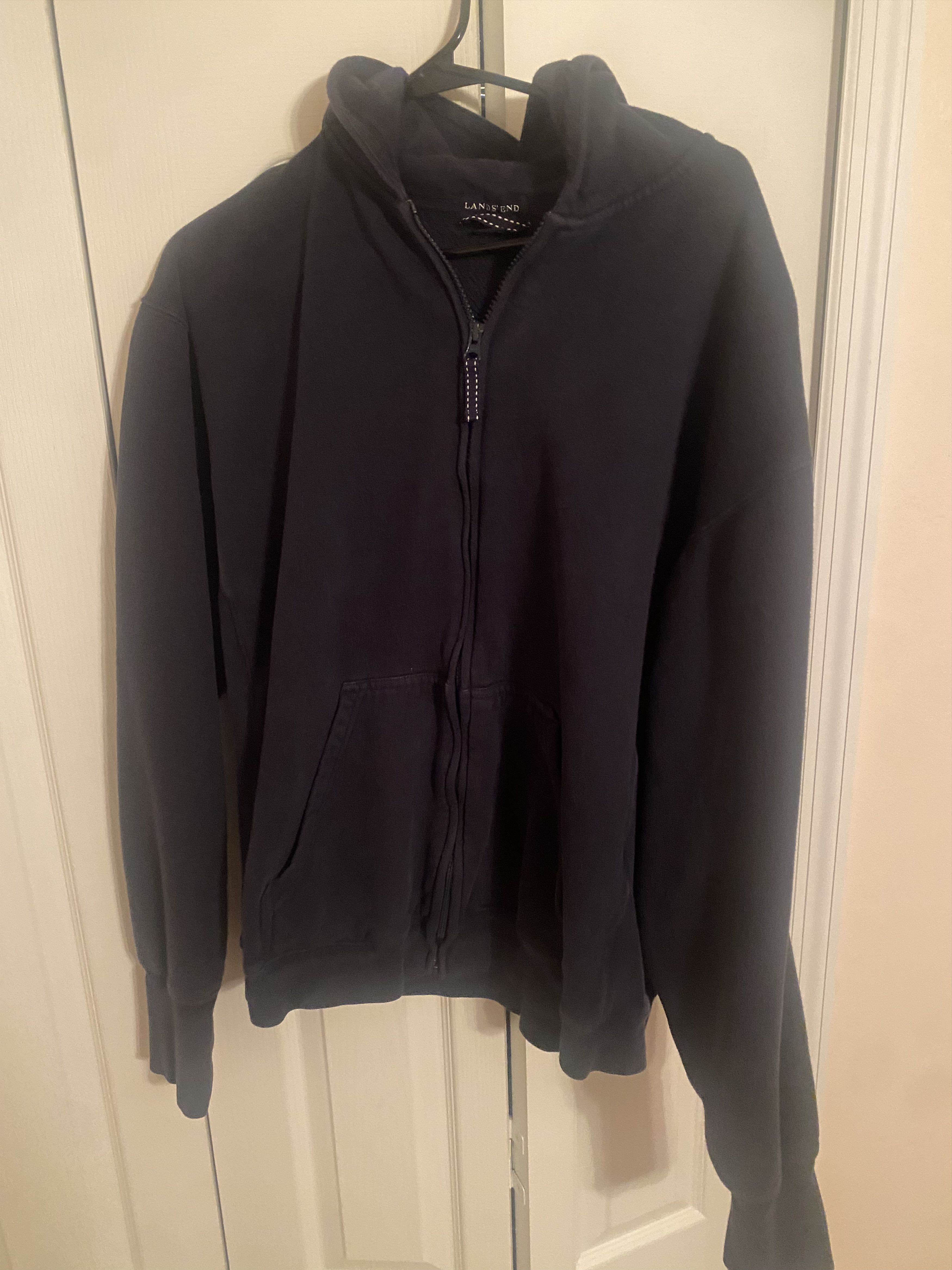 Vintage Vintage boxy cropped heavy zip up hoodie lands end Size US L / EU 52-54 / 3 - 1 Thumbnail