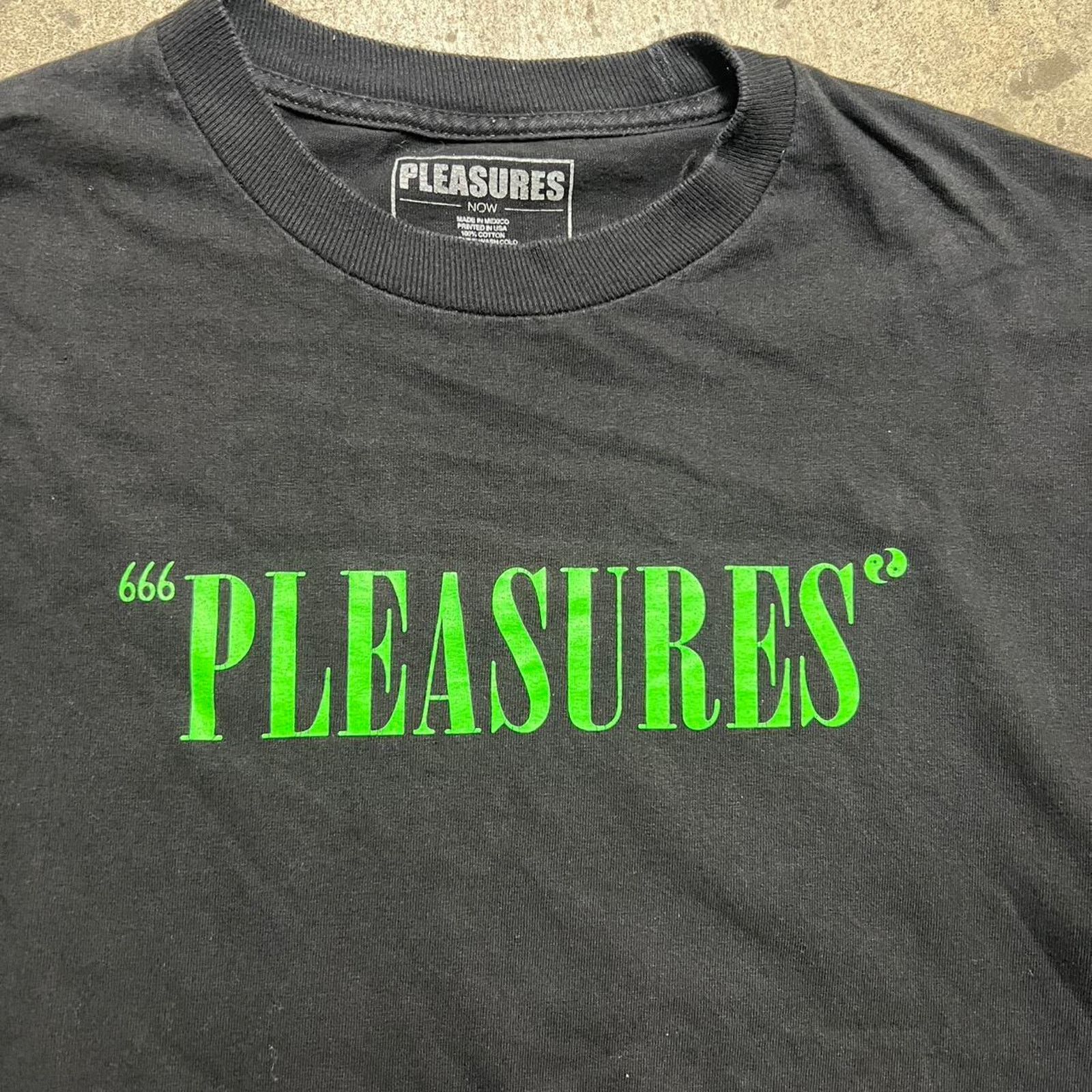 Pleasures Pleasures "Pleasures" black cotton T-shirt with neon green Size US M / EU 48-50 / 2 - 3 Thumbnail