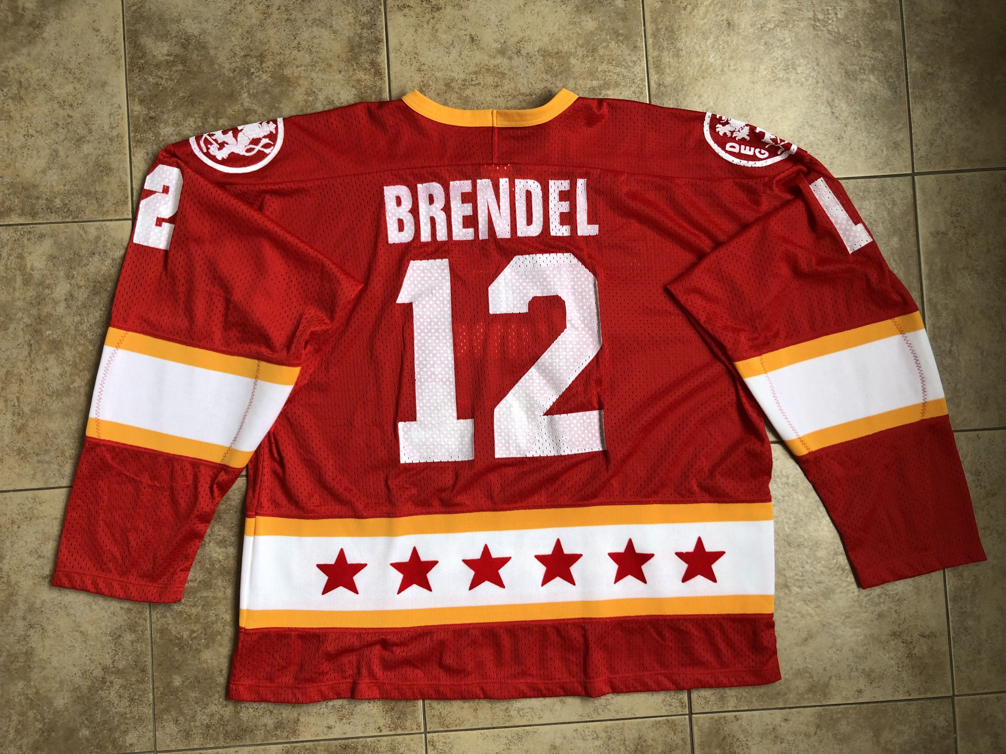 NHL Vintage DEG Düsseldorfer EG Brendel #12 T Ice Hockey Jersey Size US XL / EU 56 / 4 - 8 Thumbnail