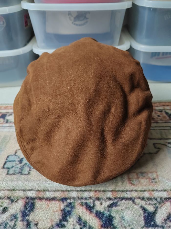 Genuine Leather Vintage Echtes Leder Leather Rare Flat Hat Cap Size ONE SIZE - 3 Thumbnail