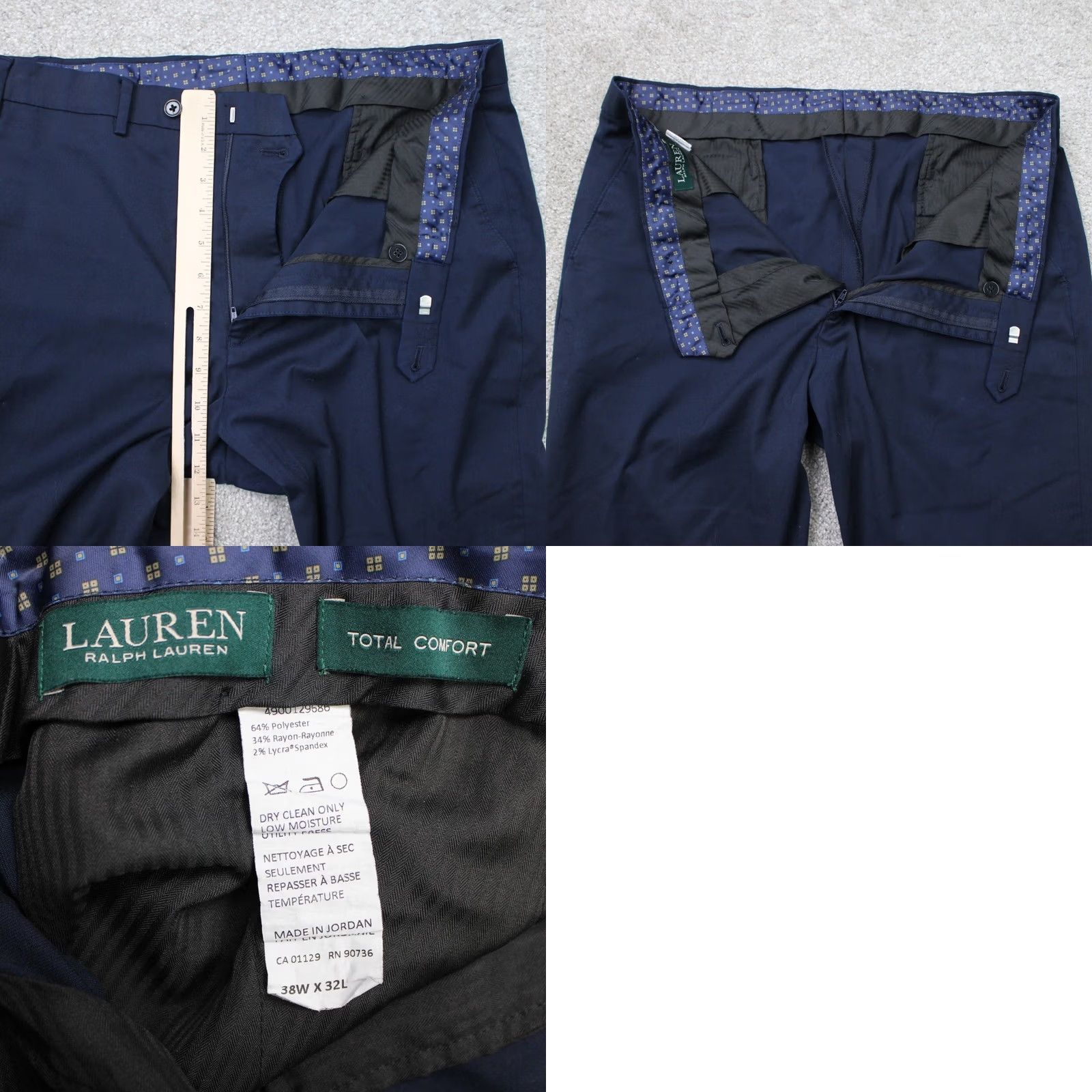 Ralph Lauren LAUREN Ralph Lauren Pants Mens 38x32 Blue Total Comfort Poly/Rayon Stretch Dress Pants Straight Leg Regular? Size US 38 / EU 54 - 8 Thumbnail