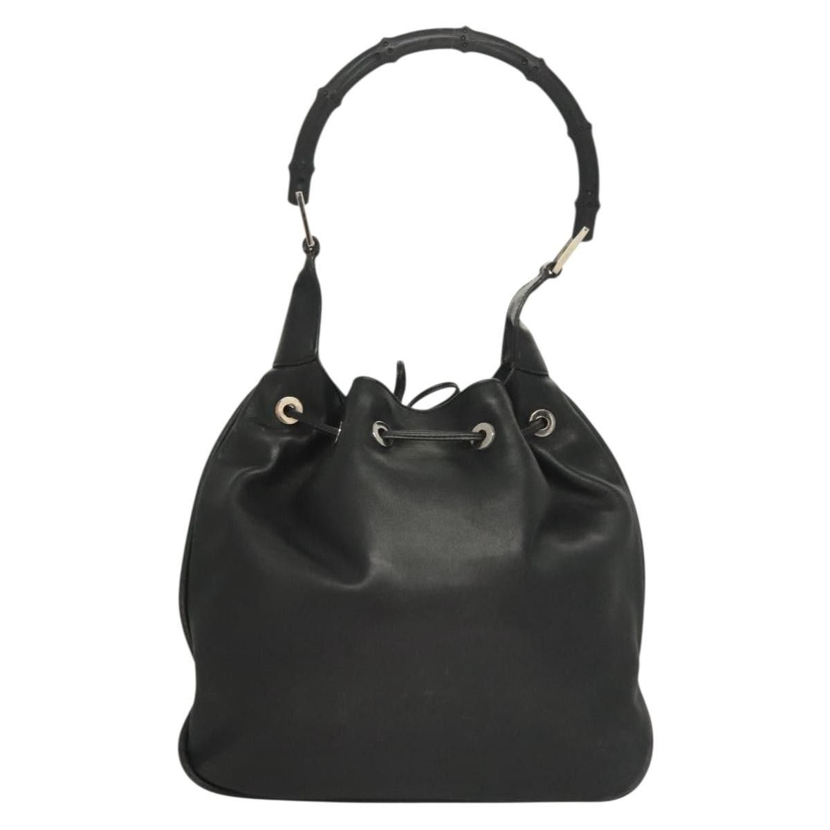 Gucci GUCCI Bamboo Shoulder Bag Leather Black Silver 0014033 Size ONE SIZE - 3 Thumbnail