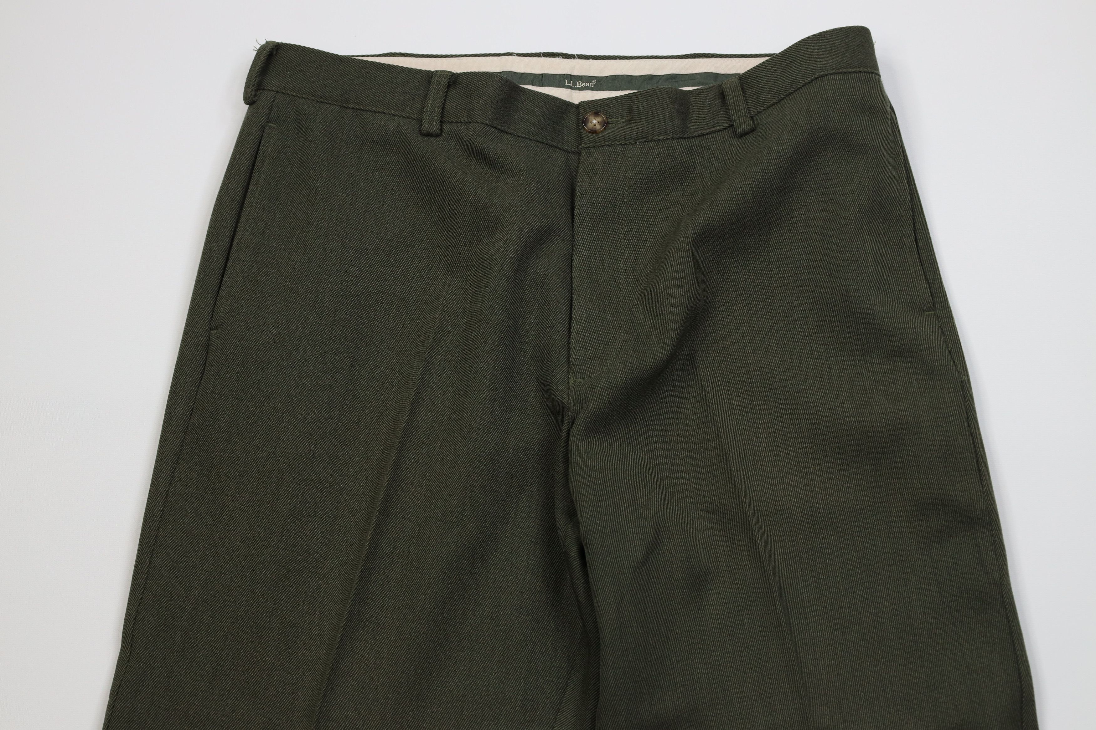 L.L. Bean Vintage 90s LL Bean Corduroy Wide Leg Chino Pants Green Size US 38 / EU 54 - 2 Thumbnail