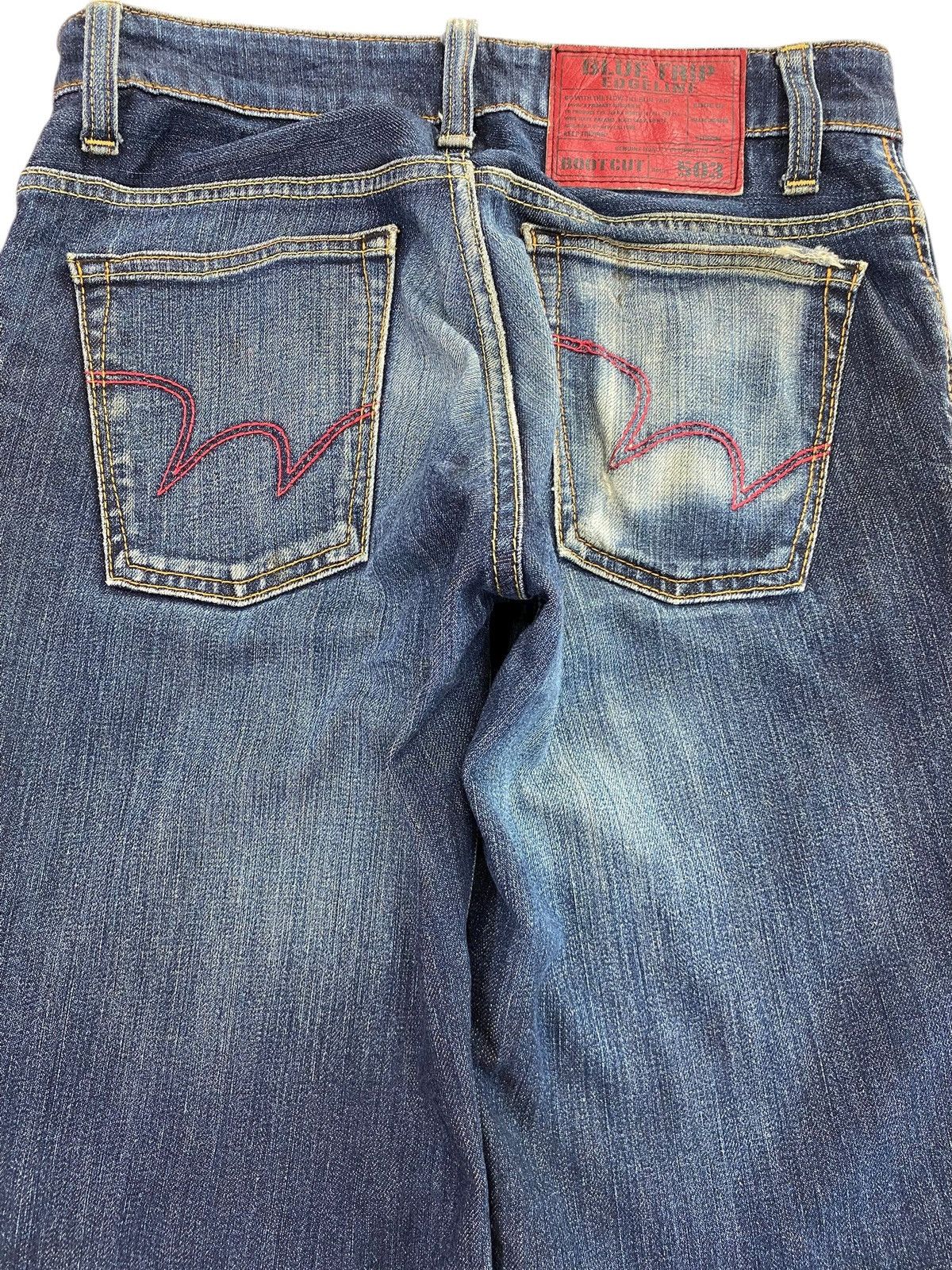 Edwin Edwin Blue Wash Whiskered Style Flare Jeans Size US 30 / EU 46 - 4 Thumbnail
