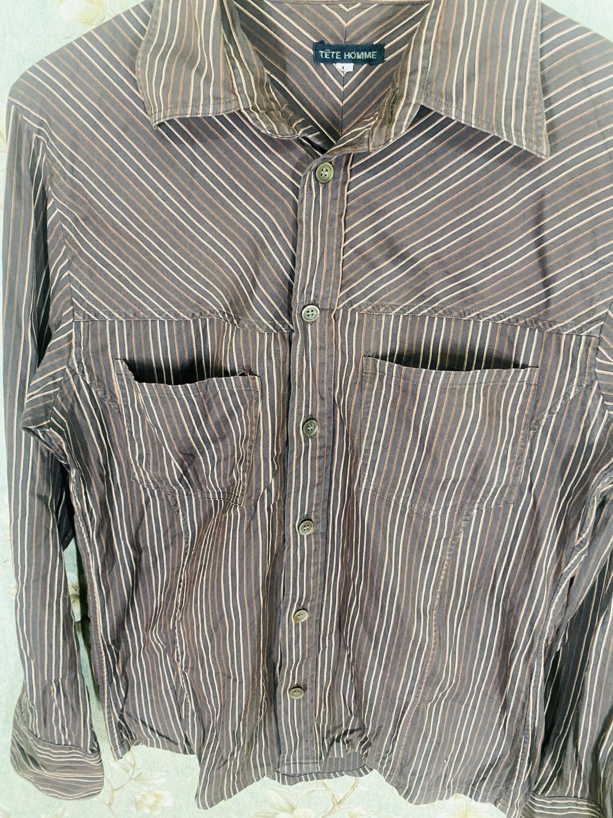 Tete Homme Tete Homme Archive Japanese Designer Shirt Long Sleeve Size US L / EU 52-54 / 3 - 7 Thumbnail