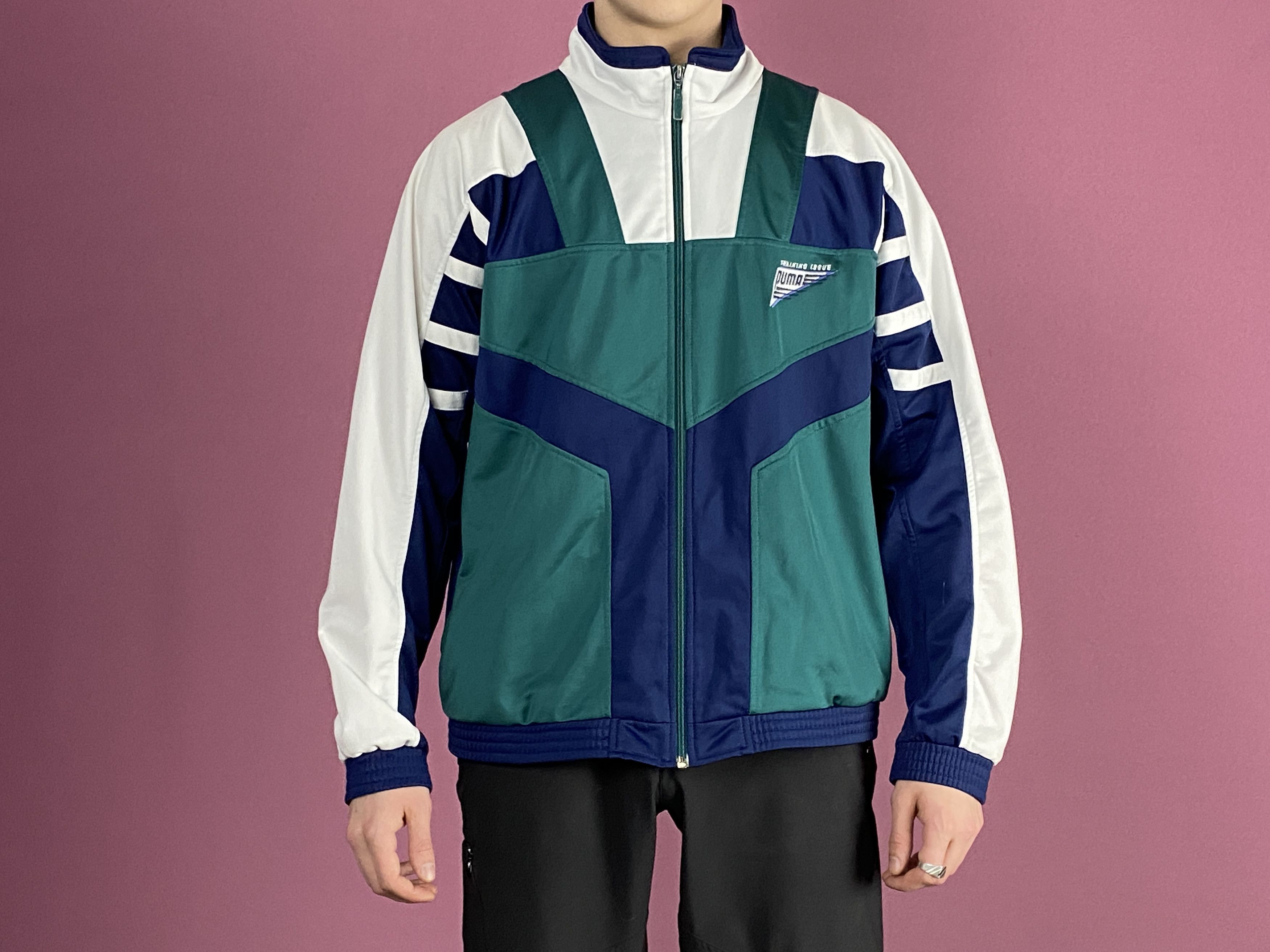 Puma × Vintage 80s Puma Vintage Men's Track Jacket - M Windbreaker Top Size US M / EU 48-50 / 2 - 4 Thumbnail