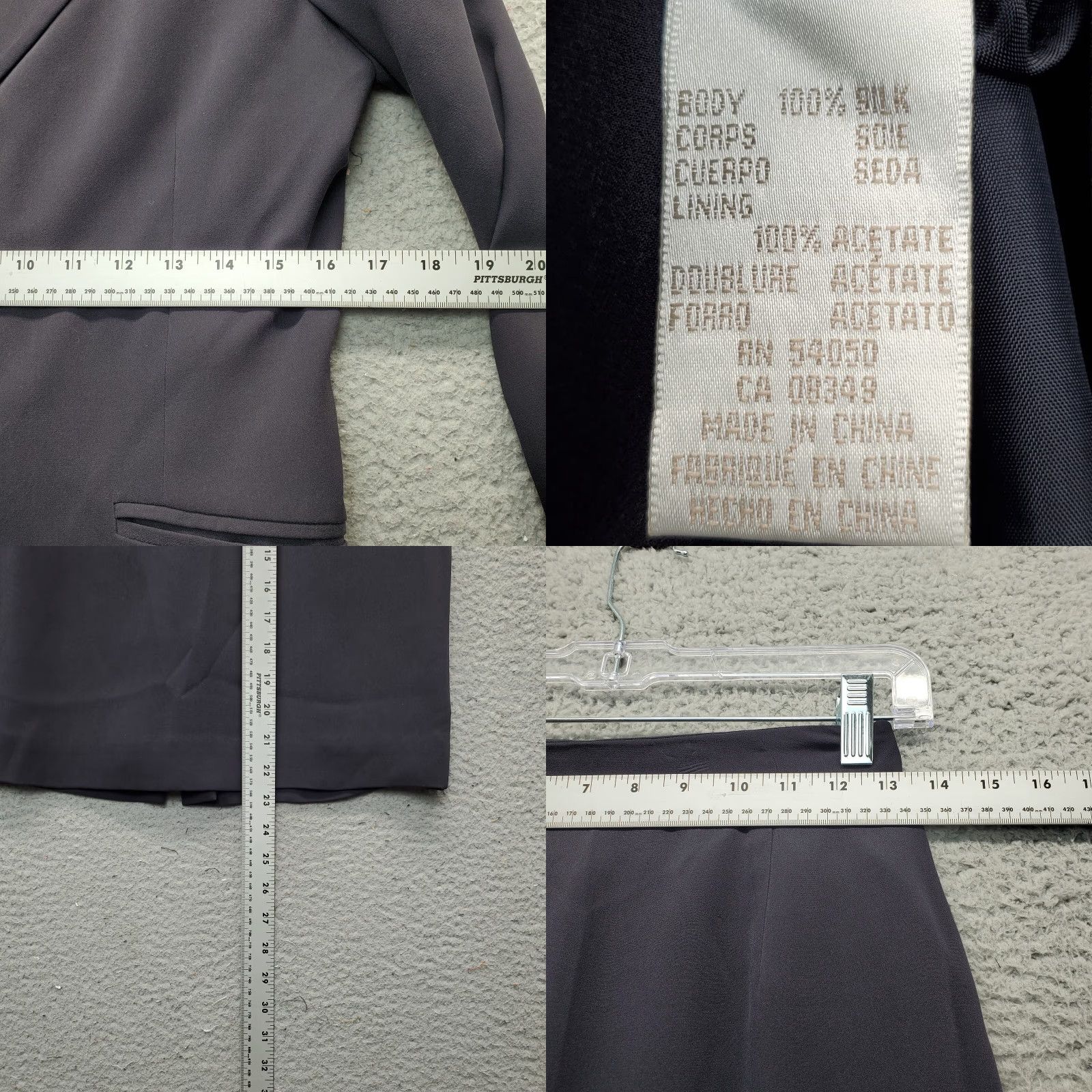 Jones New York Jones New York 2 Piece Set Blazer & Skirt Womens Size 4 Black 100% Silk Lined Size 27" / US 4 / IT 40 - 8 Thumbnail