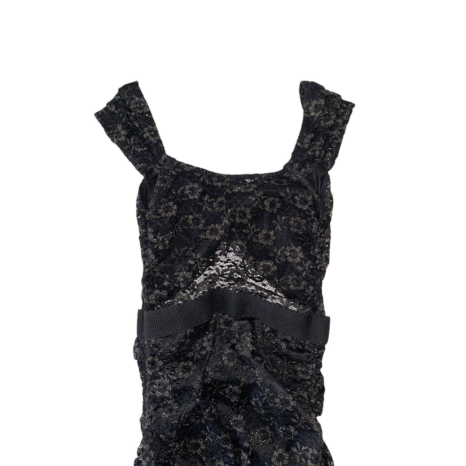For Love & Lemons For Love & Lemons Joanna Mini Dress Black Gold Lace Small Size S / US 4 / IT 40 - 6 Thumbnail