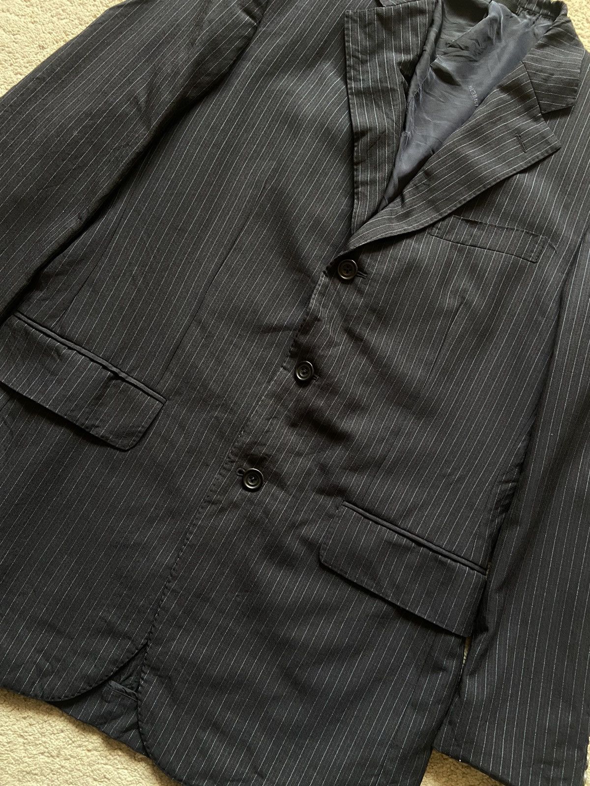 Burberry Vintage Burberry London Stripe 3 Button Blazer Jacket Size 40R - 9 Thumbnail