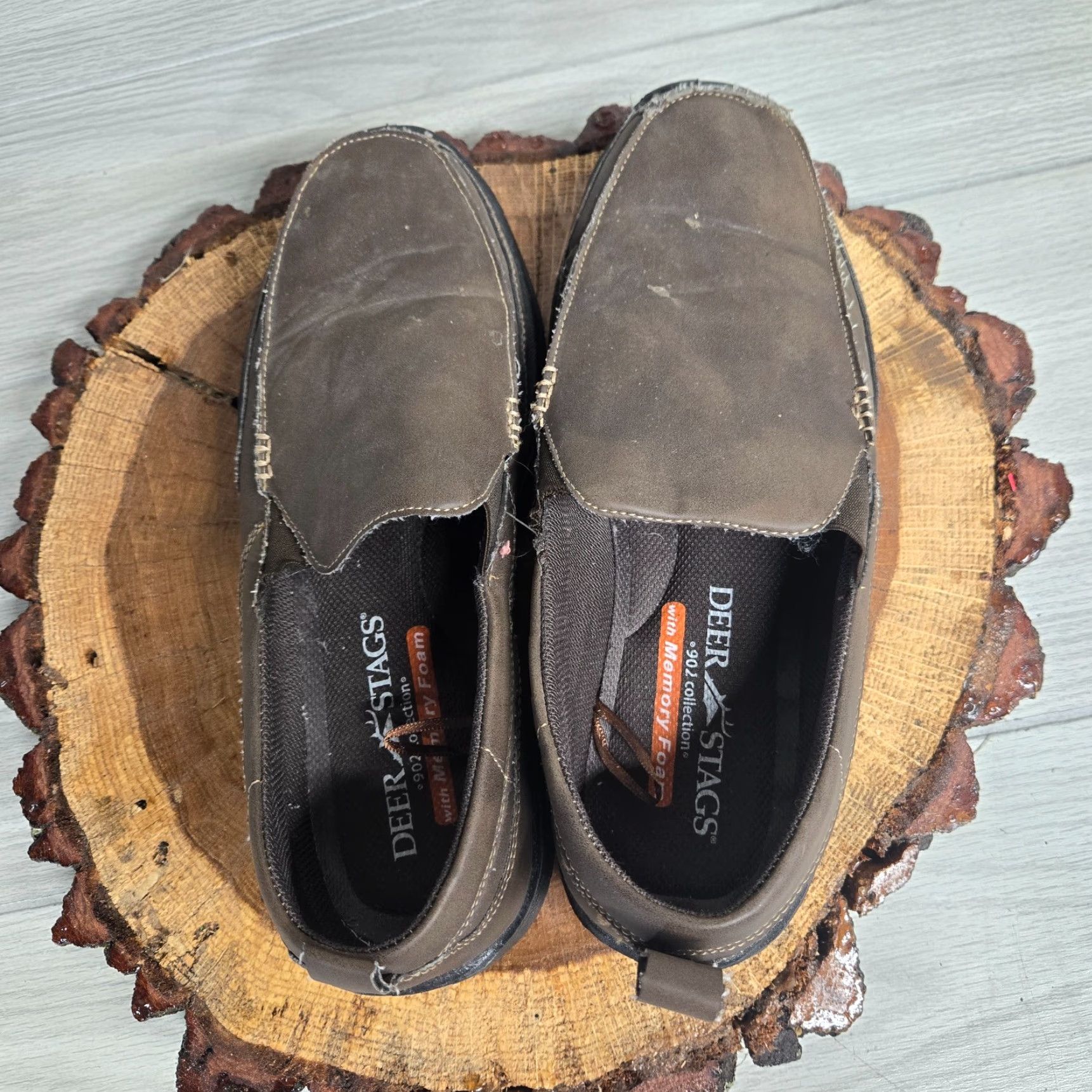 Vintage DEER STAGS Everest Slip-On Casual Shoes Adult Men’s 10.5 Brown Memory Foam Size US 10.5 / EU 43-44 - 5 Thumbnail