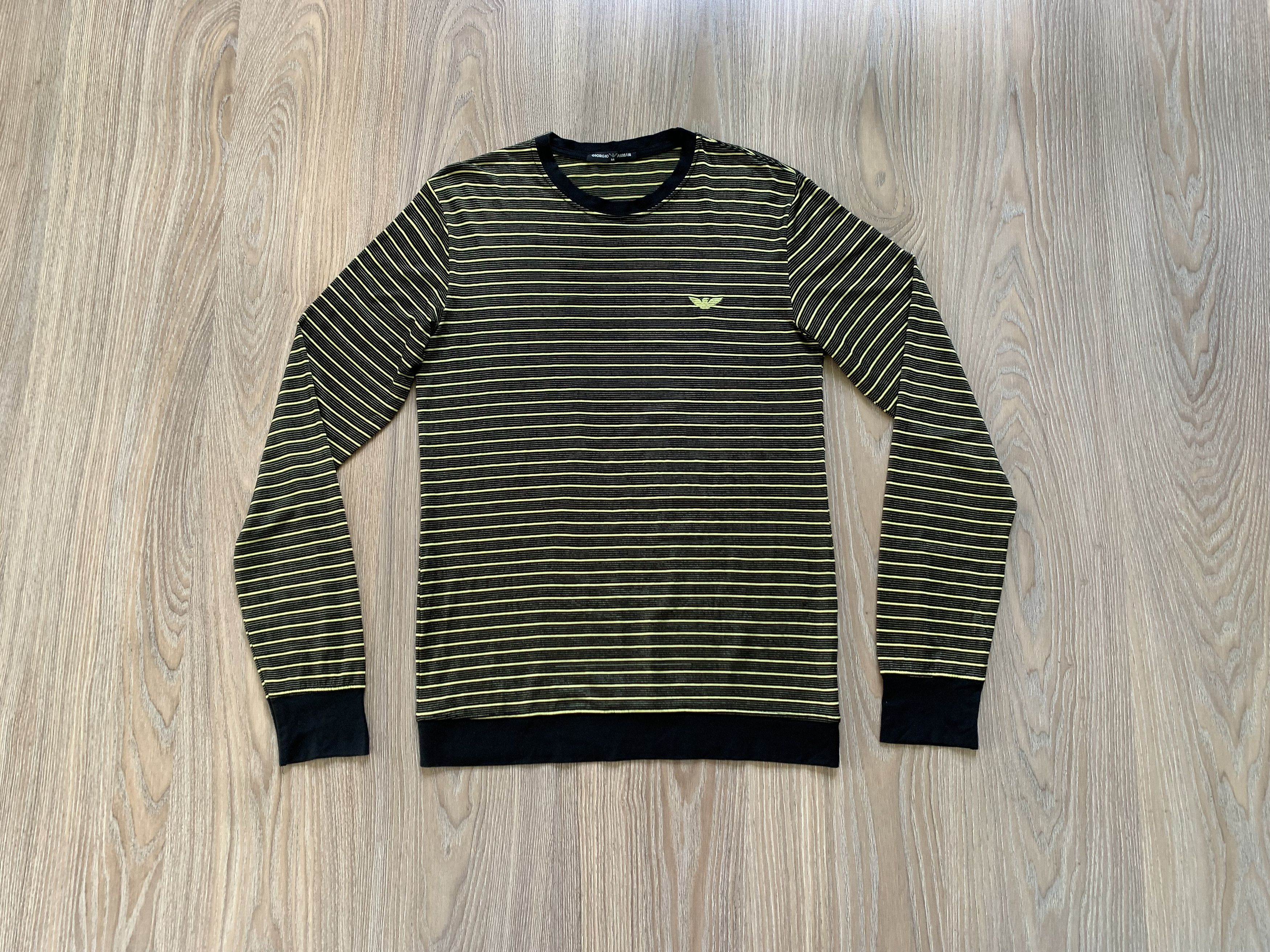 Giorgio Armani × Vintage Giorgio Armani Vintage Stripe Sweatshirt Size US M / EU 48-50 / 2 - 1 Thumbnail